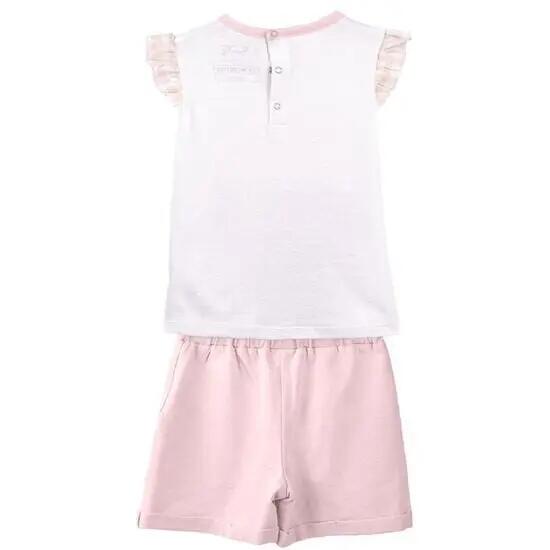 Ensemble deux pièces Peppa Pig pour enfants en coton blanc et rose 2/7