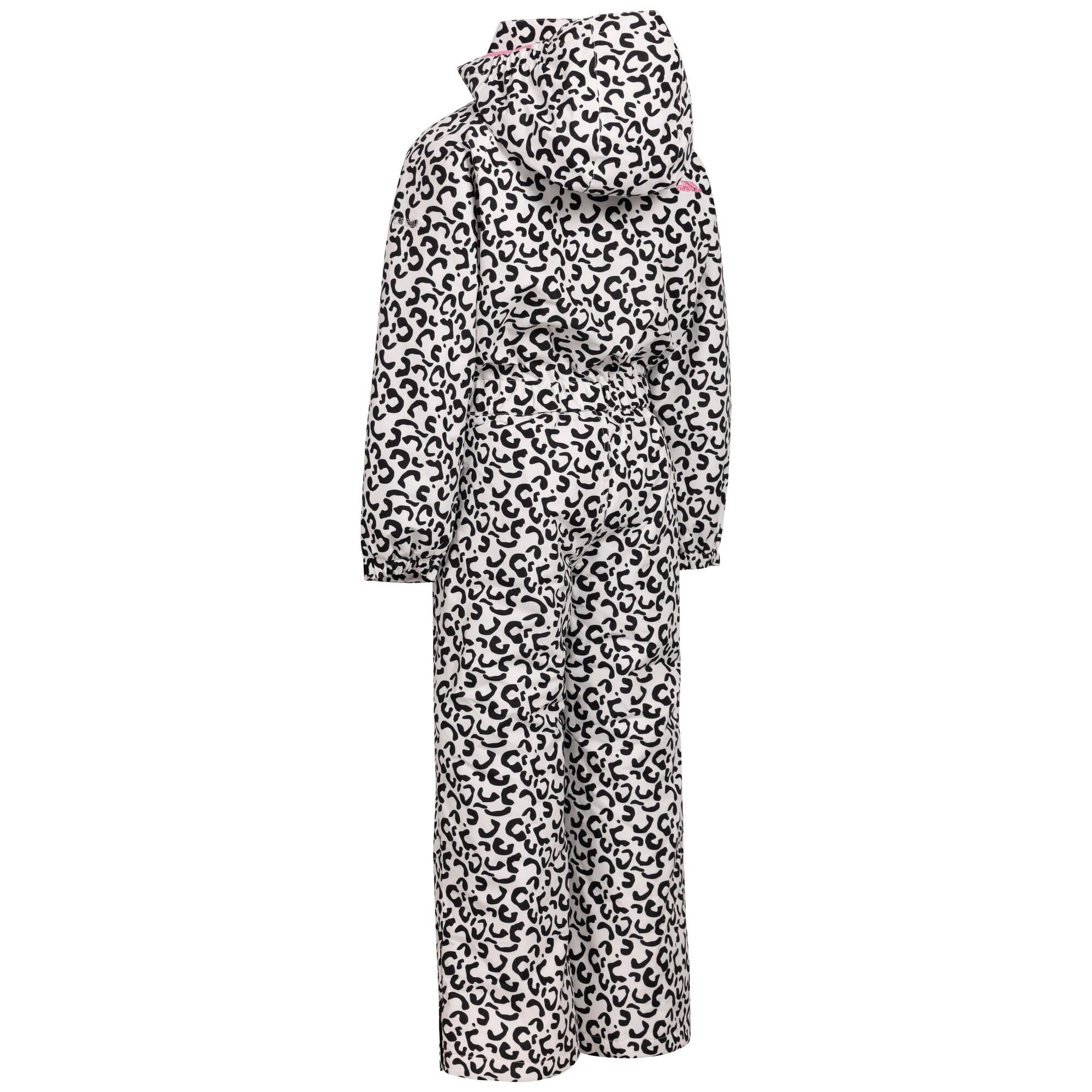 Girls Heysen Leopard Print Ski Suit (White) 2/3