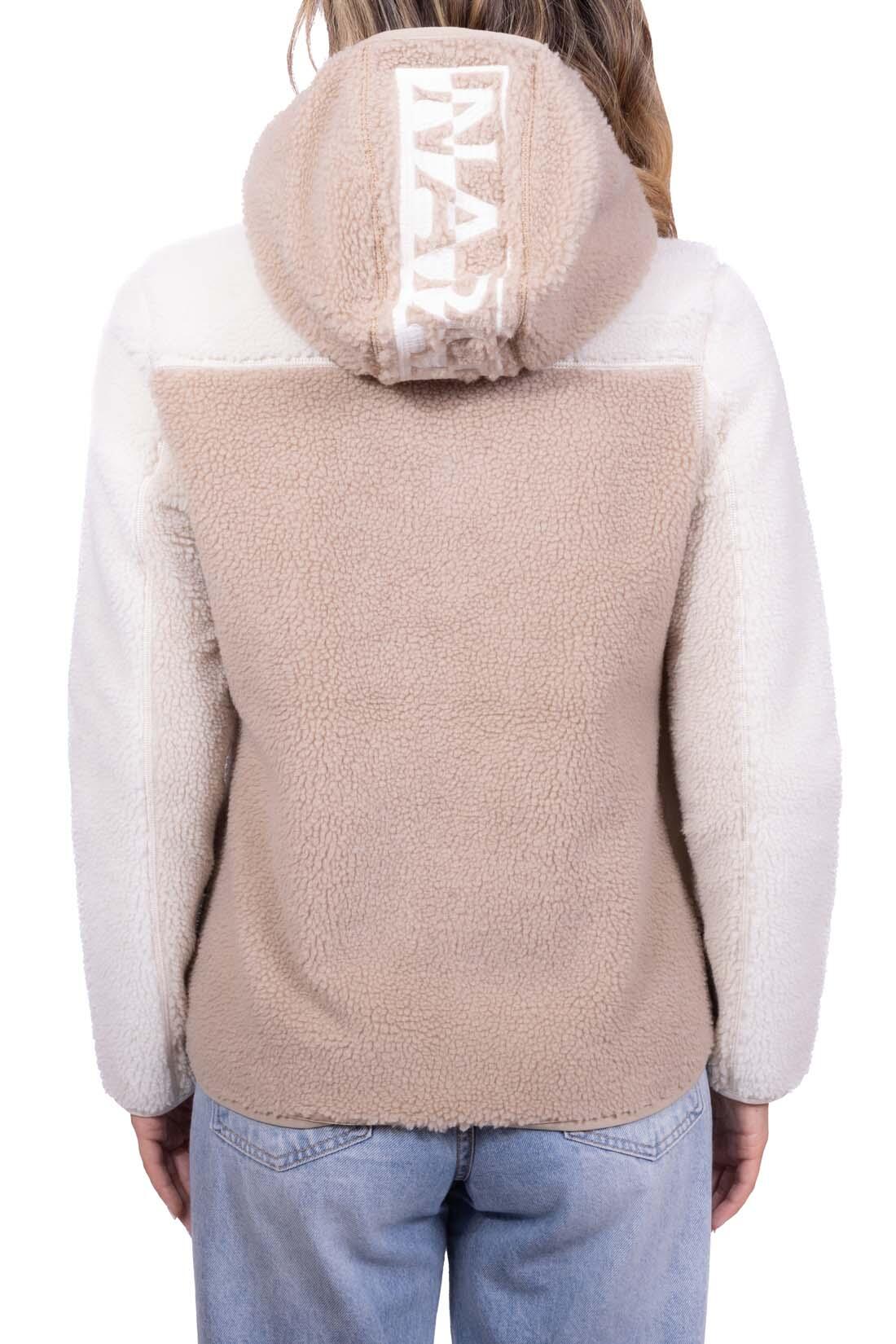 NAPAPIJRI Moletom feminino Turnage colorblock com zíper e capuz, Bege 2/3