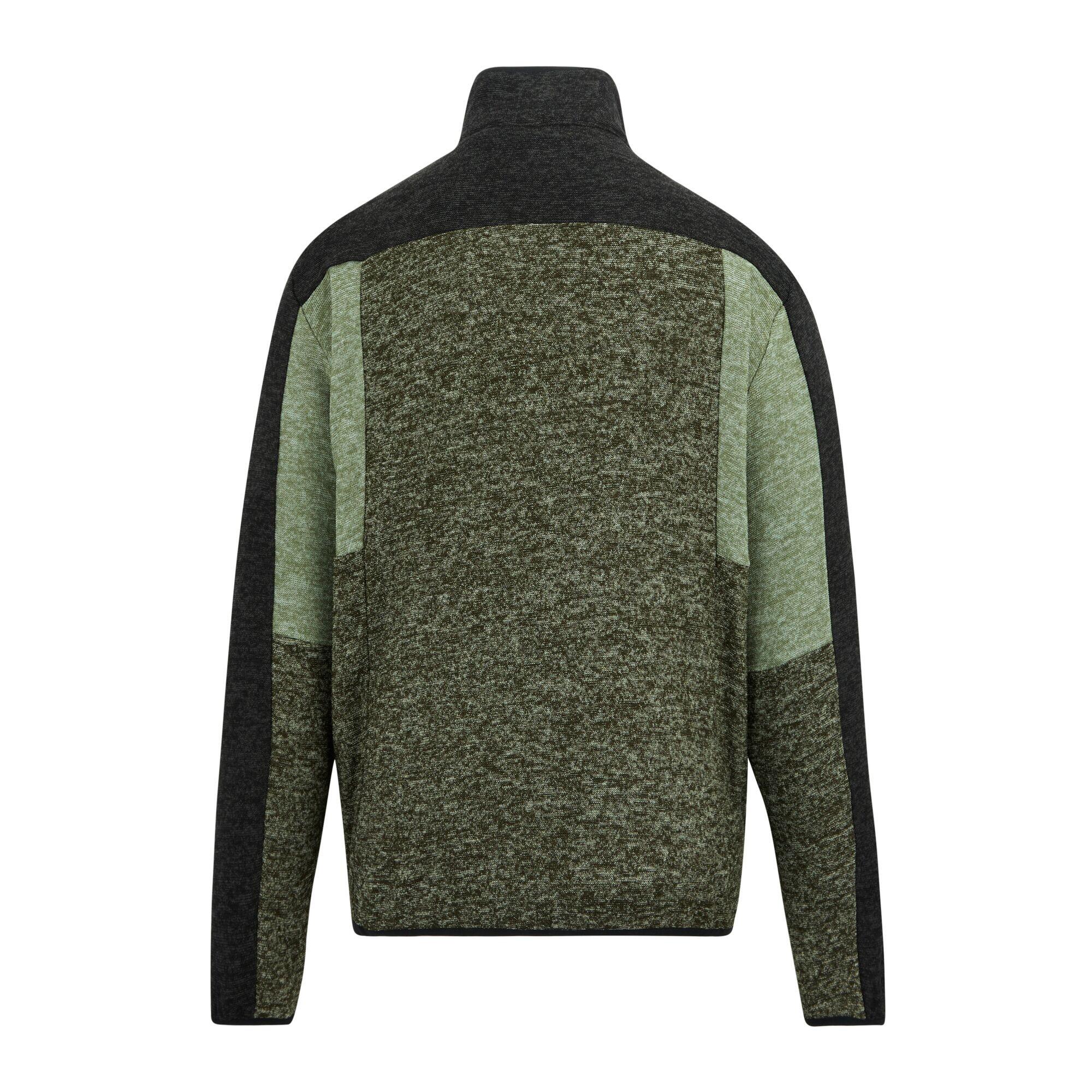 Veste Polaire Motif/style Tricolore ELRAM Homme (Kaki Foncé / Vert Pâle / Noir) 3/5