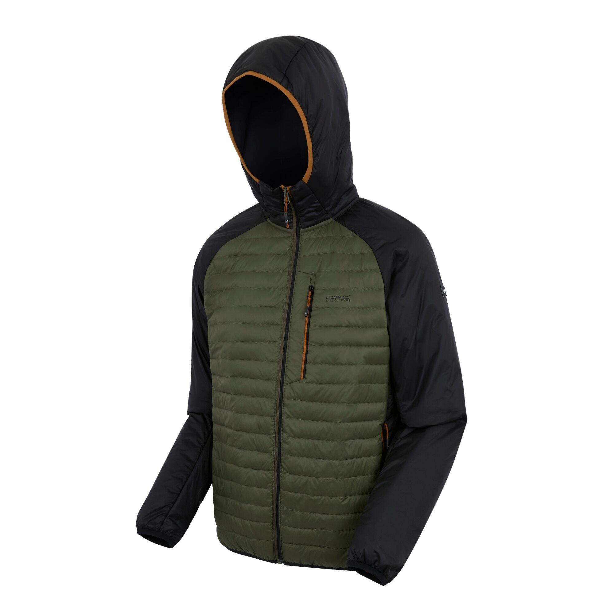 Veste Matelassée À Capuche ROWAK Homme (Kaki Foncé / Noir) 4/5
