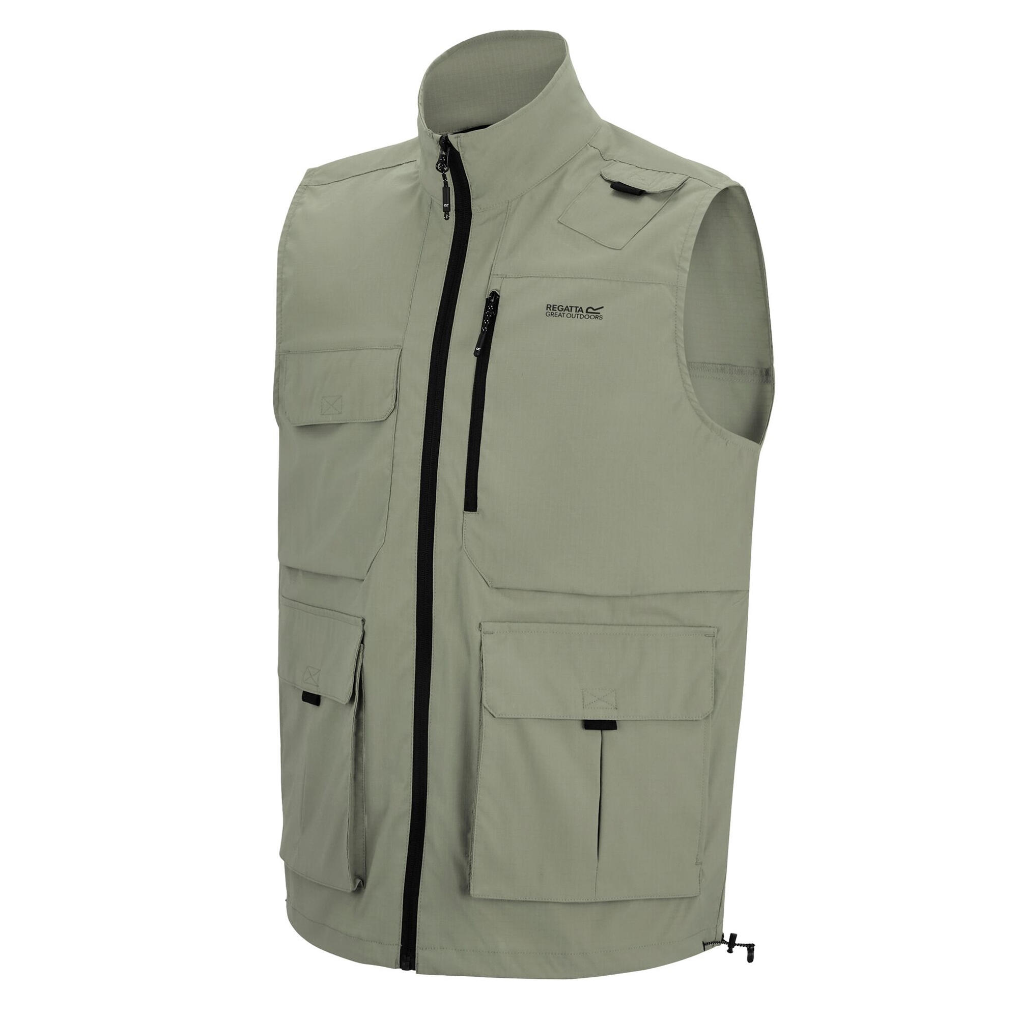 Veste Unie Sans Manches De Voyage Homme (Kaki) 3/4