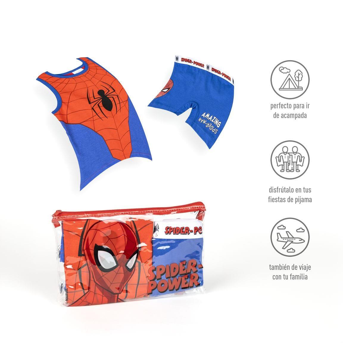 Pijama de algodão de duas peças do Homem-Aranha para meninos com nécessaire 6/7