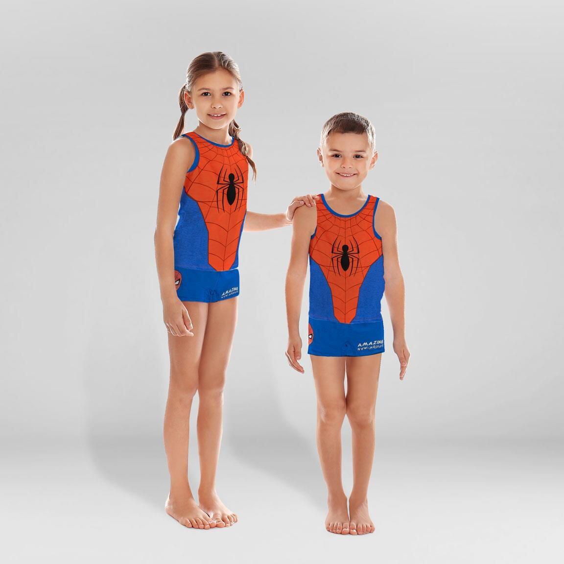Pijama de algodão de duas peças do Homem-Aranha para meninos com nécessaire 5/7
