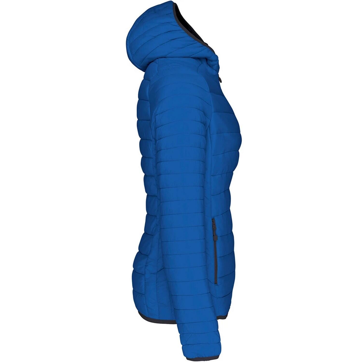 Leichte Kapuzen Steppjacke Damen Königsblau 3/3