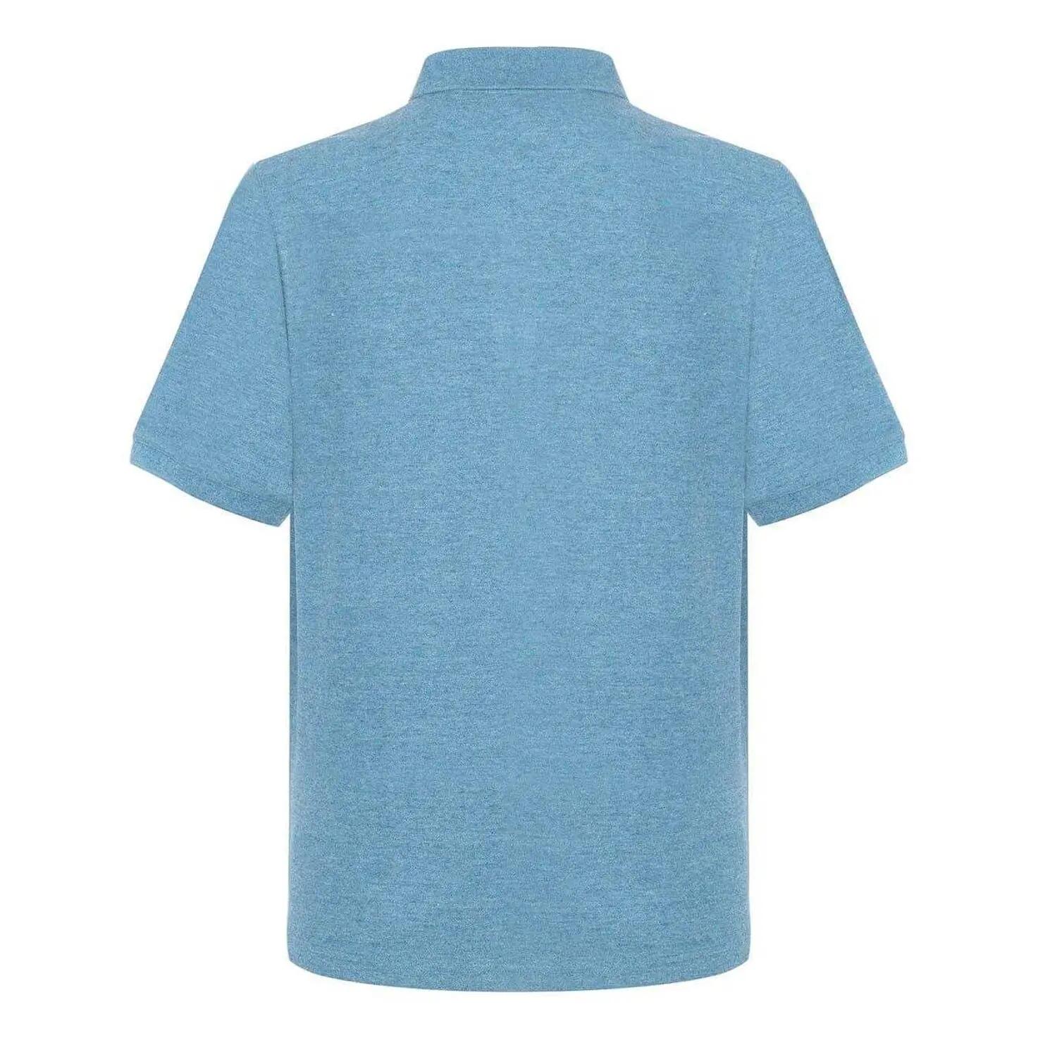 Polo Motif/style Logo Brodé Homme (Bleu Ciel Chiné) 3/4