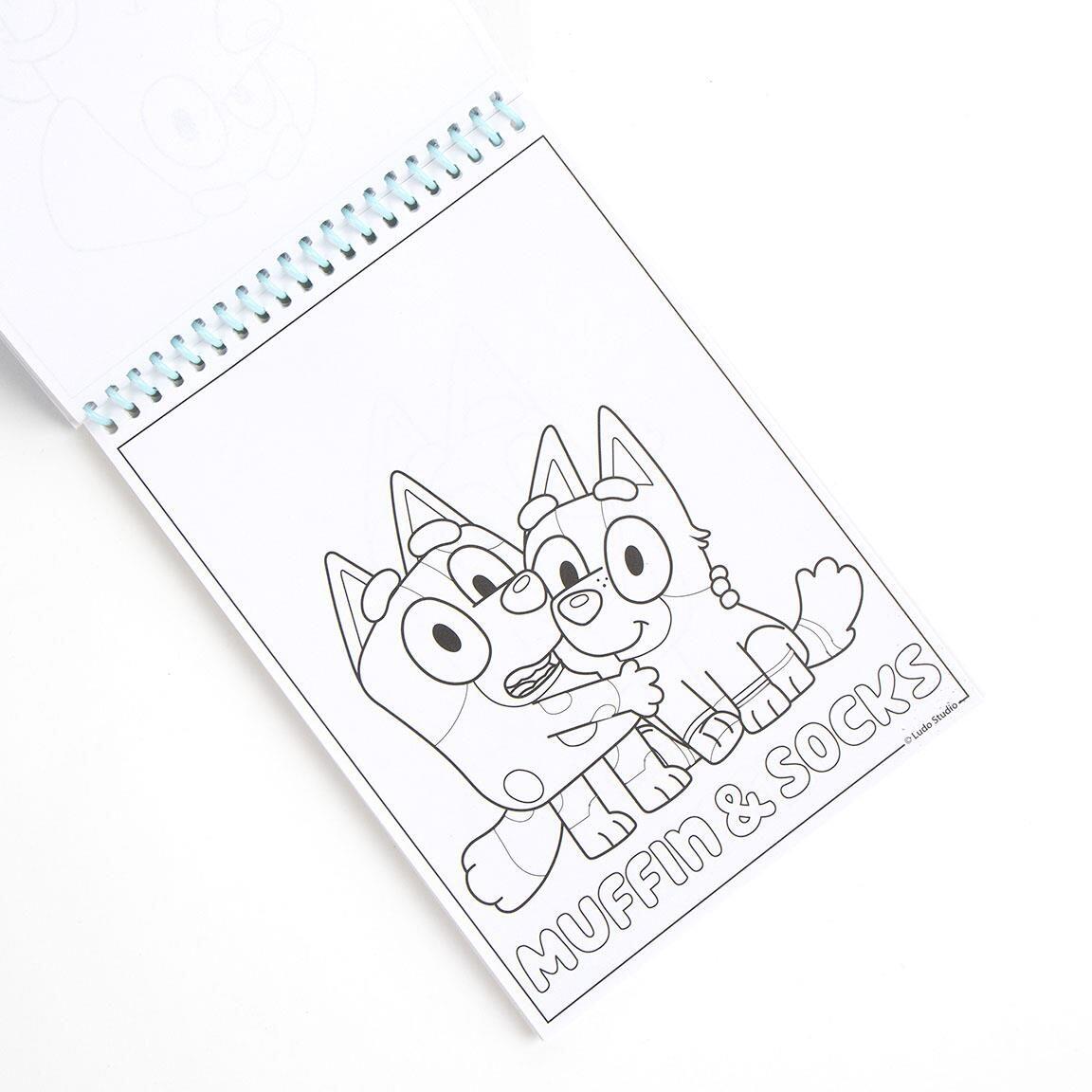Set Papelería Infantil Bluey para Colorear con Rotuladores y Ceras Azul 6/6