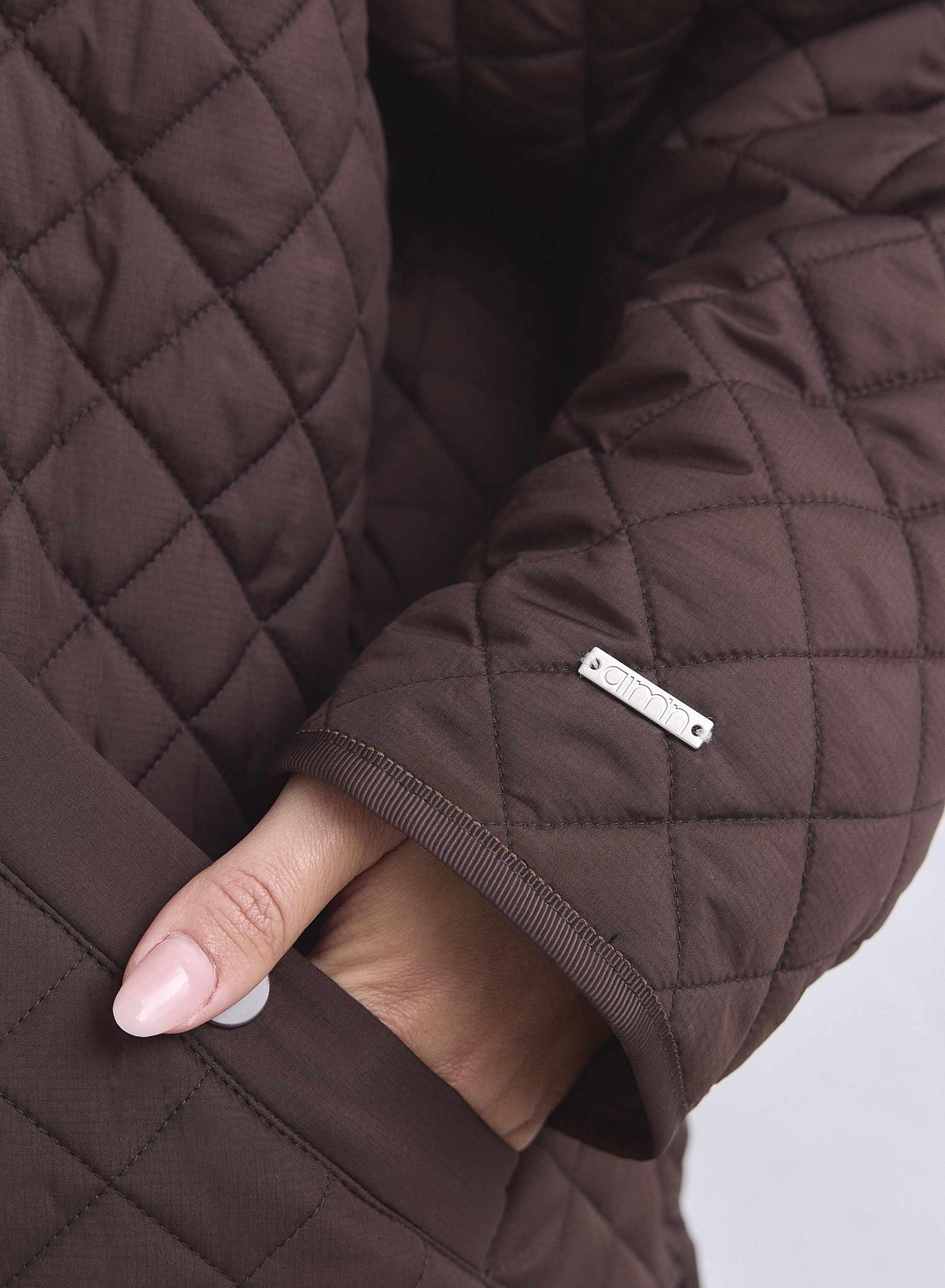 Femme Veste Matelassée Déperlante Ample Marron Chocolat 7/7