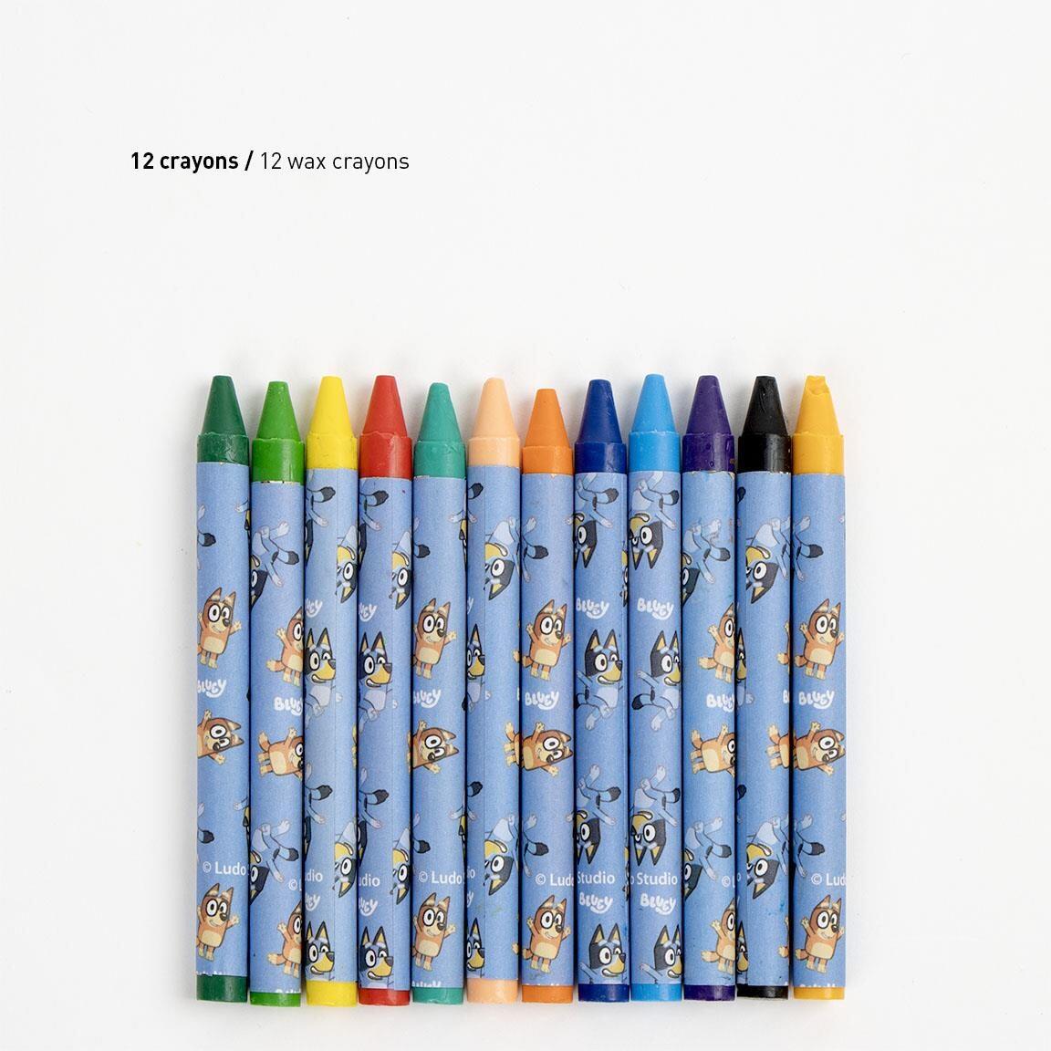 Set Papelería Infantil Bluey para Colorear con Rotuladores y Ceras Azul 4/6