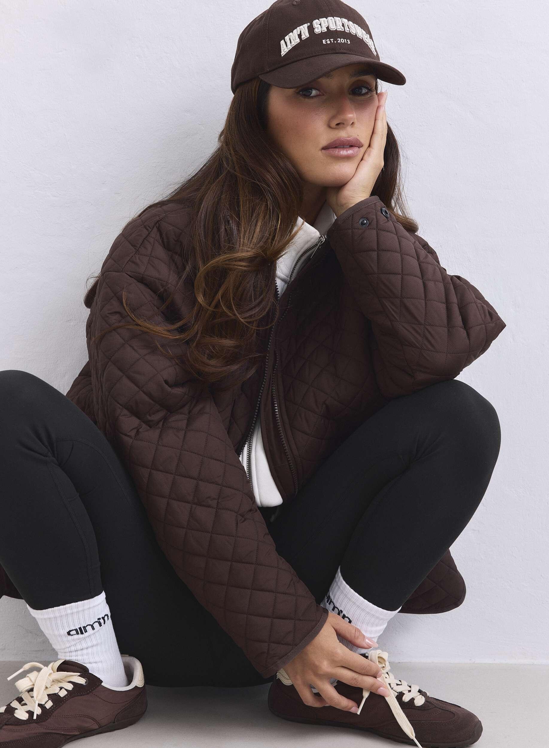 Femme Veste Matelassée Déperlante Ample Marron Chocolat 5/7