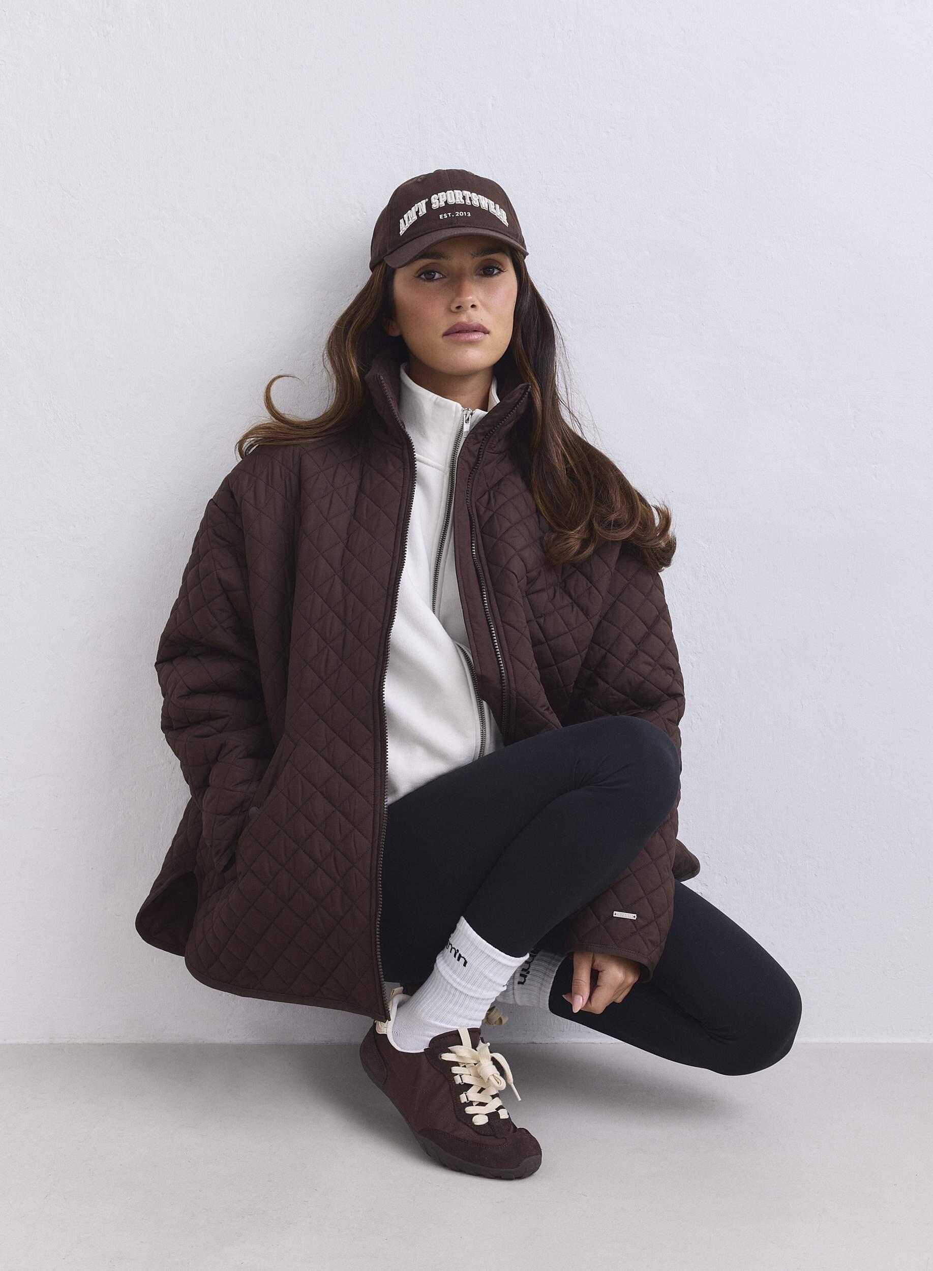Femme Veste Matelassée Déperlante Ample Marron Chocolat 4/7