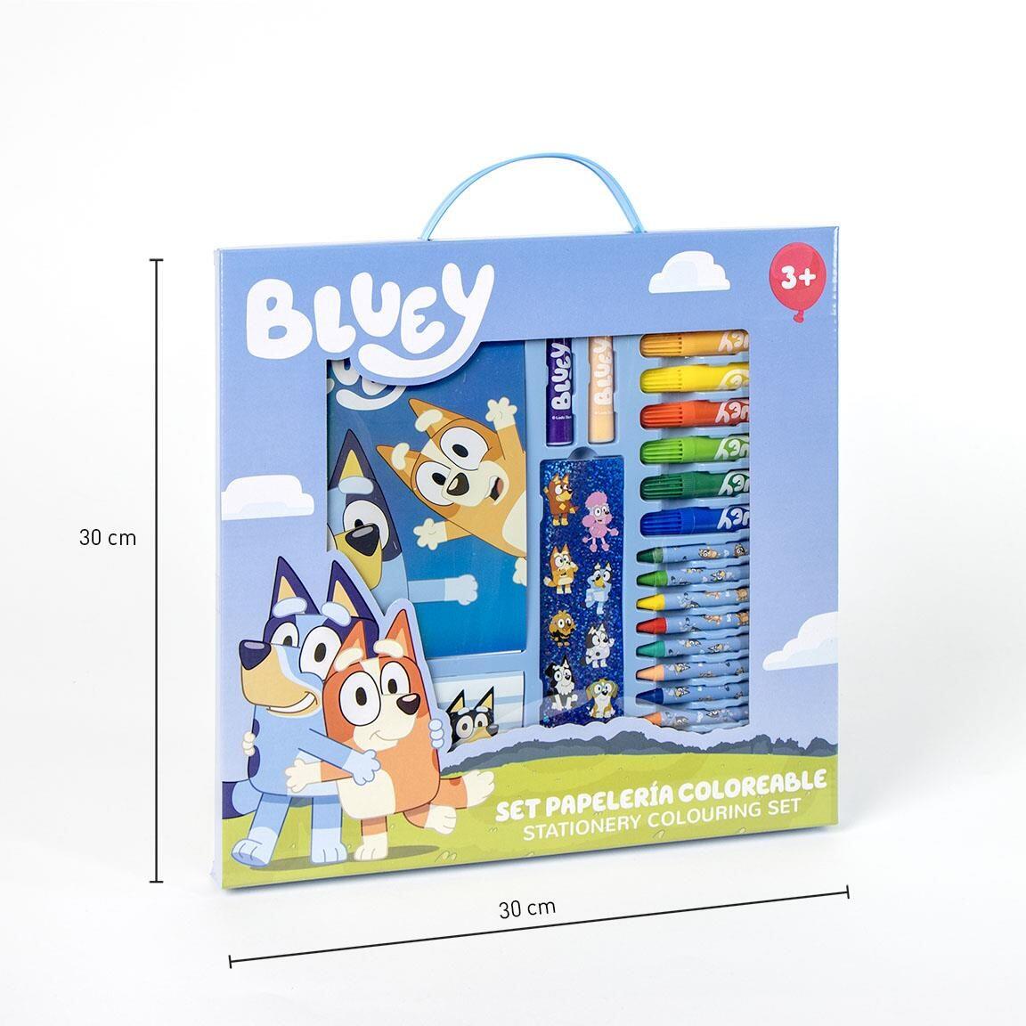 Set Papelería Infantil Bluey para Colorear con Rotuladores y Ceras Azul 2/6