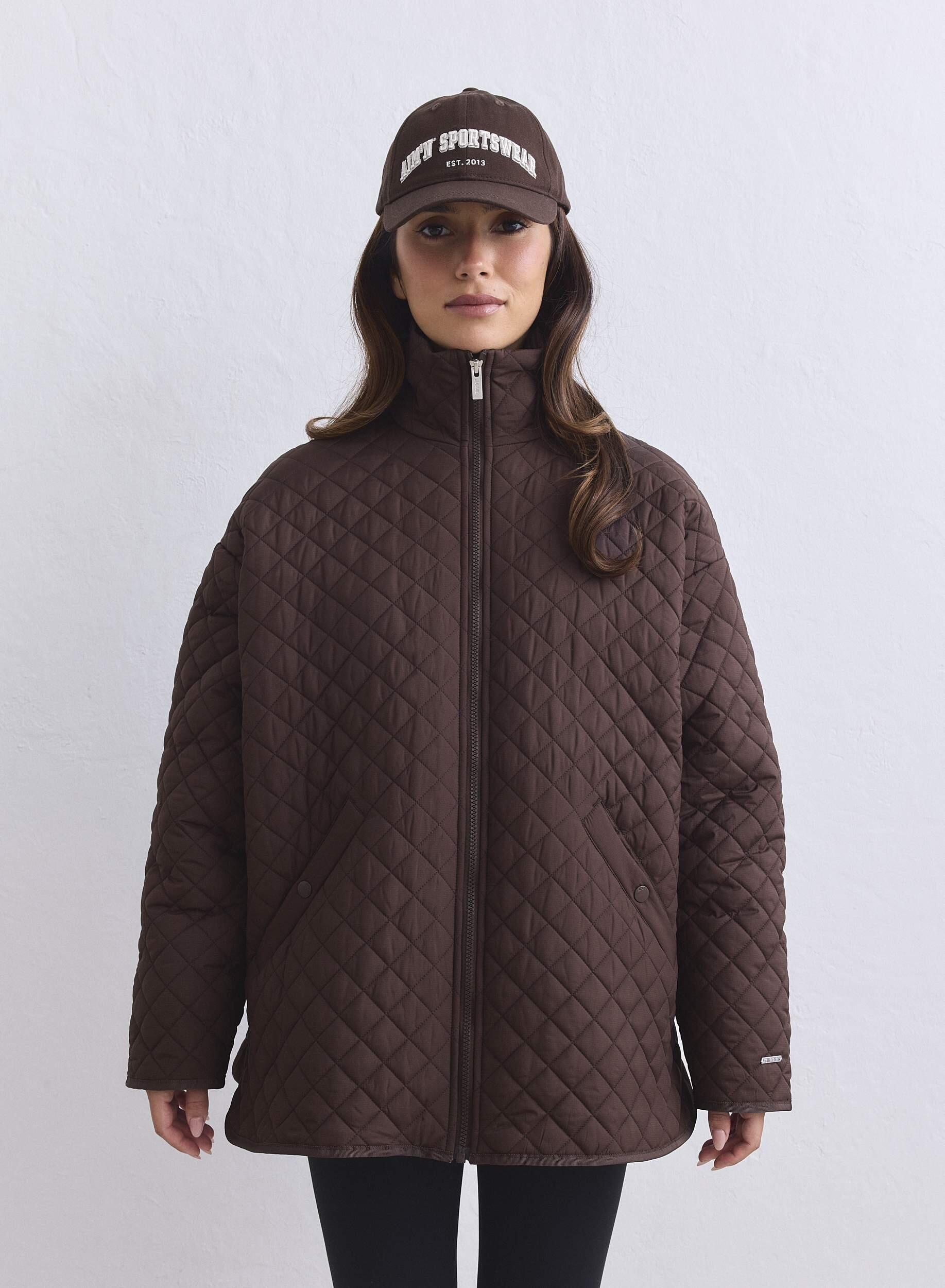 Femme Veste Matelassée Déperlante Ample Marron Chocolat 2/7