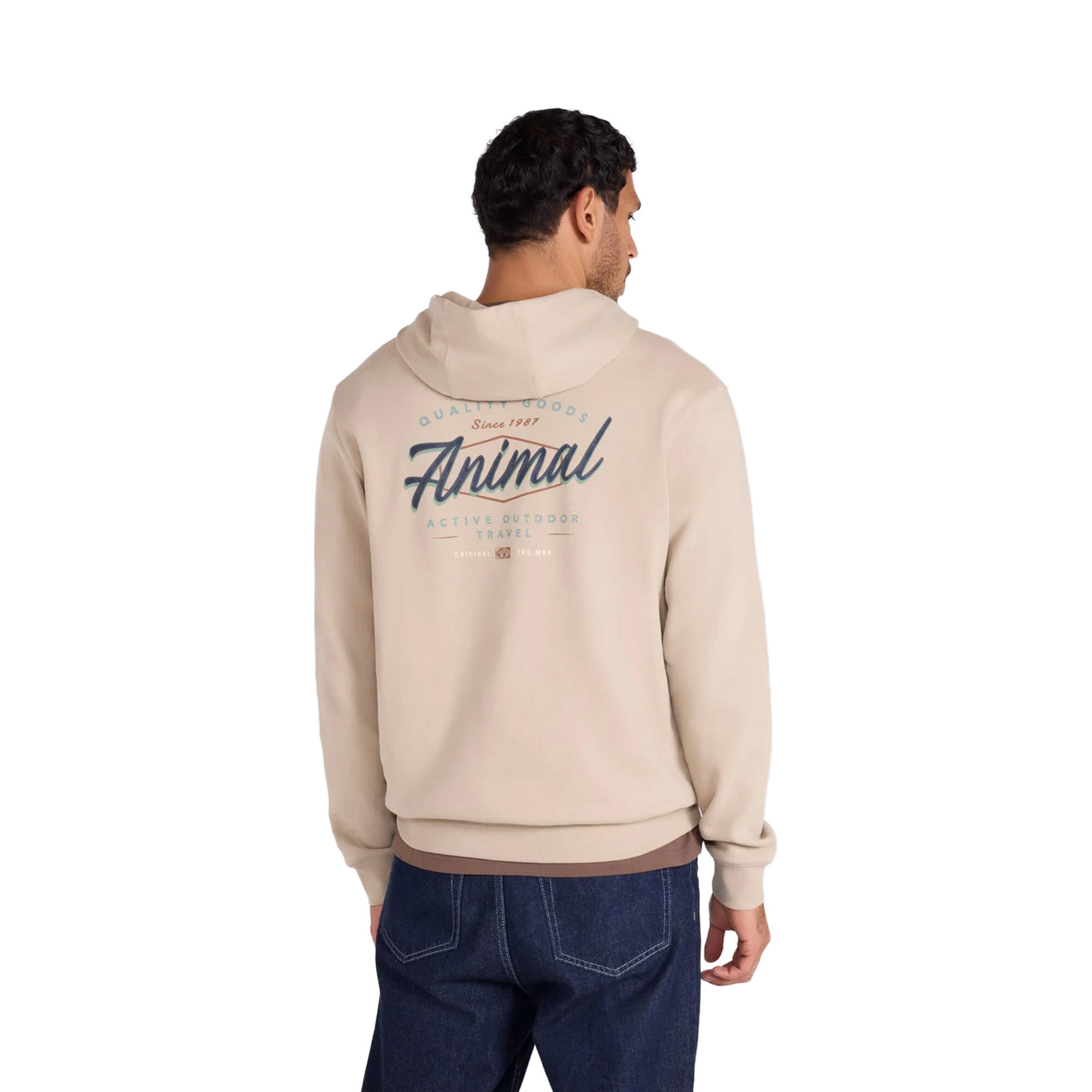 "River" Kapuzenpullover für Herren Dunkelbeige 3/4