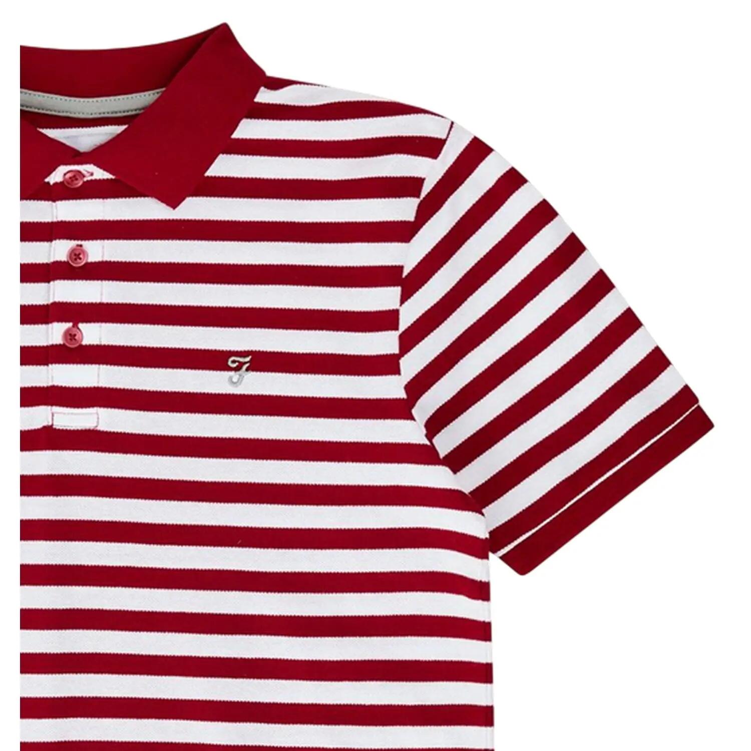 Polo Motif/style À Rayures Enfant (Rouge) 4/4
