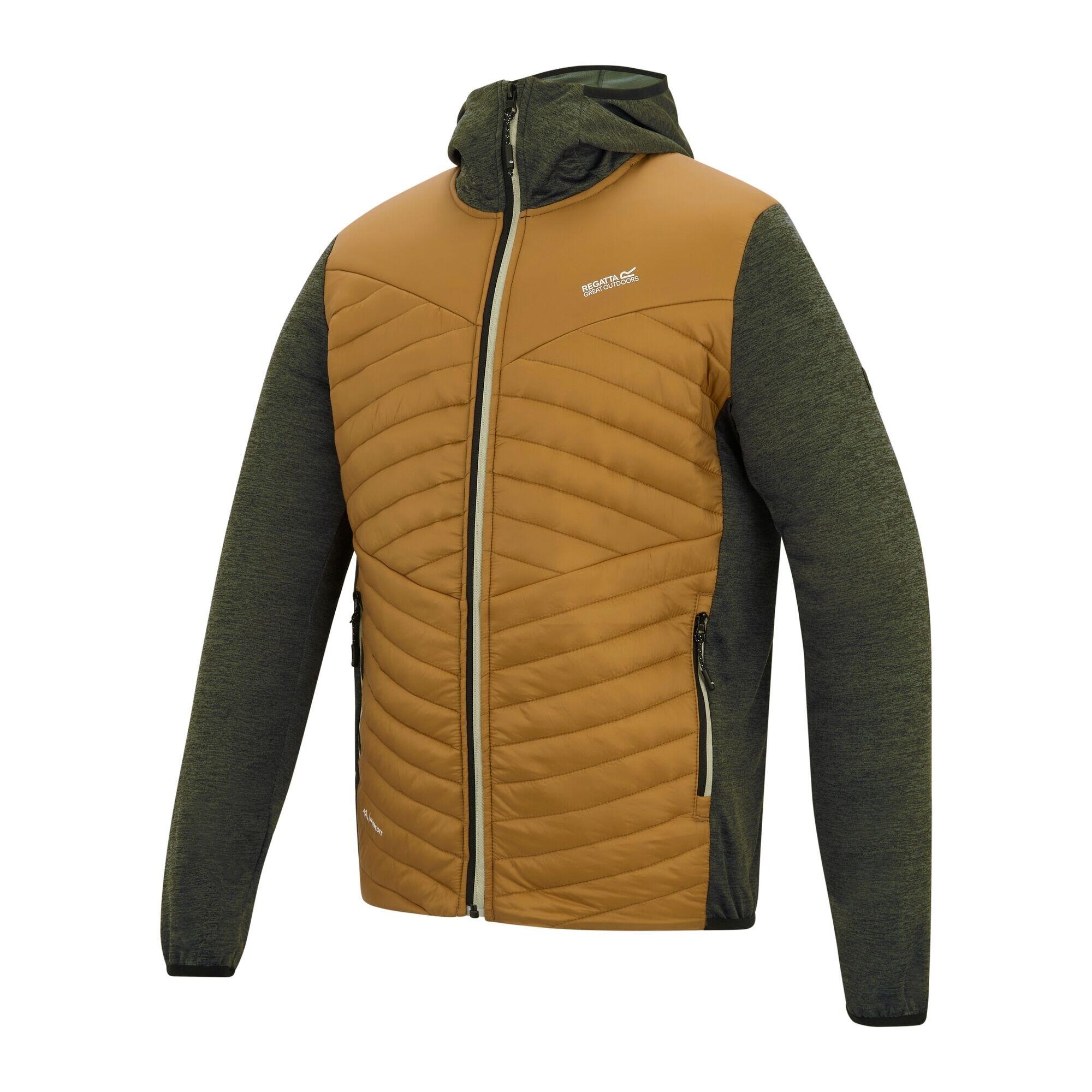 Chaqueta Híbrida Andreson de Jaspeada para Hombre Marrón madera, Caqui Oscuro 4/5