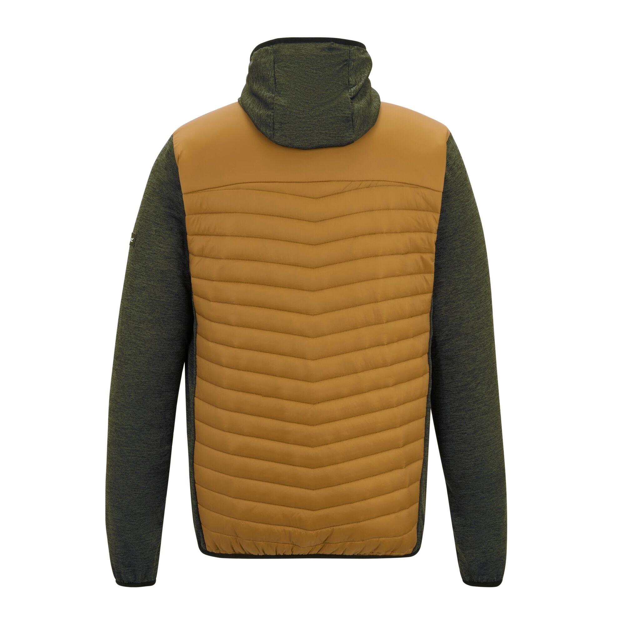 Chaqueta Híbrida Andreson de Jaspeada para Hombre Marrón madera, Caqui Oscuro 3/5