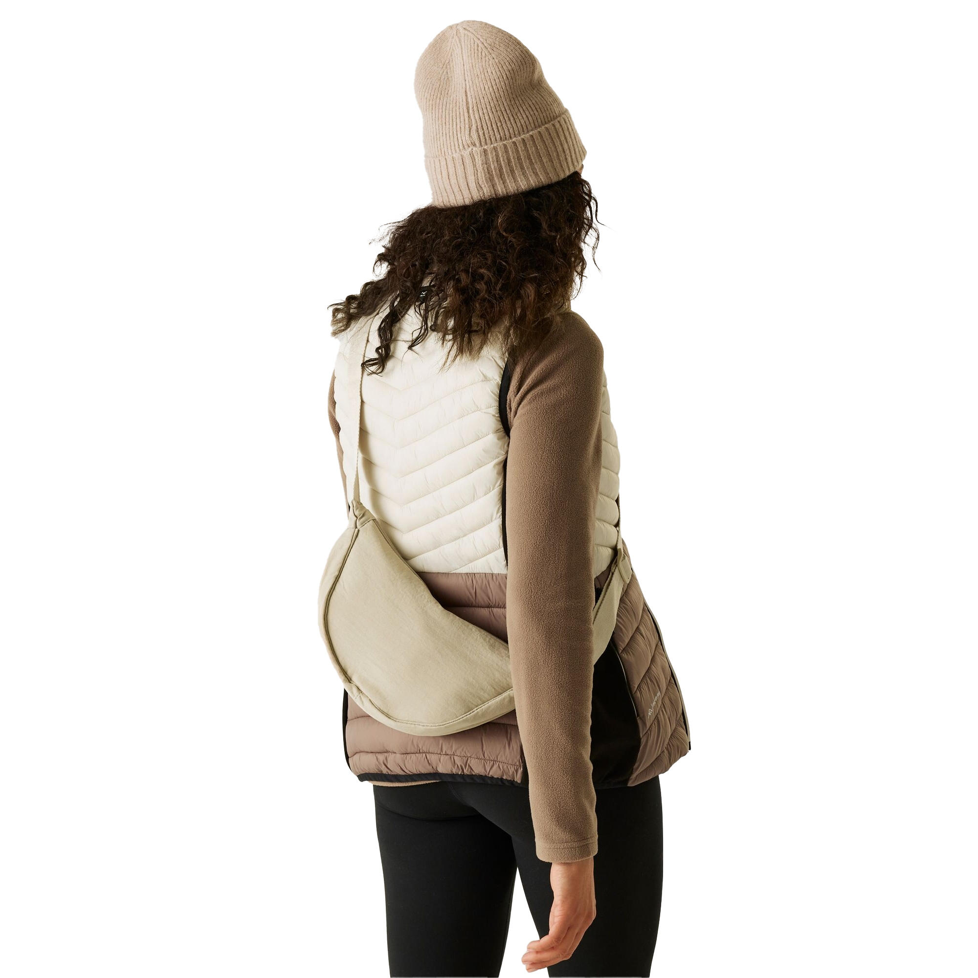 Dames Leedre Hybride Gilet (Perfect Bleek/Mocha/Zwart) 3/4