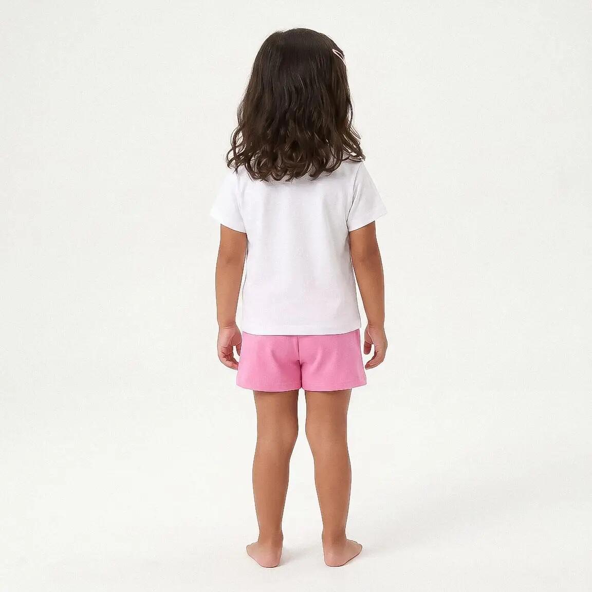 Completo per bambini Dora l'Esploratrice, due pezzi, in cotone bianco e rosa 7/7
