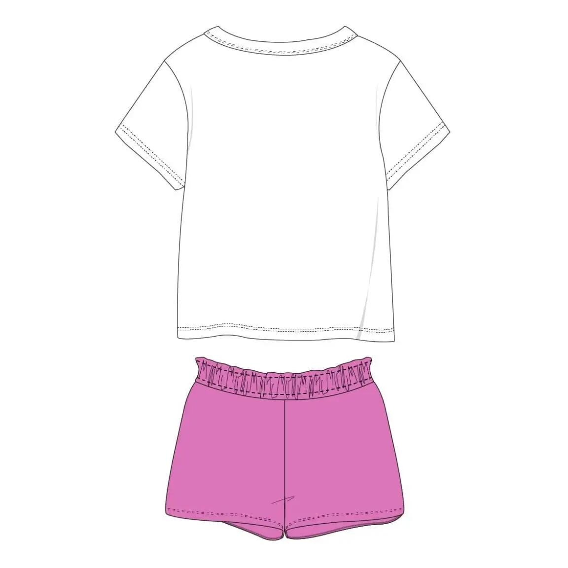 Completo per bambini Dora l'Esploratrice, due pezzi, in cotone bianco e rosa 4/7
