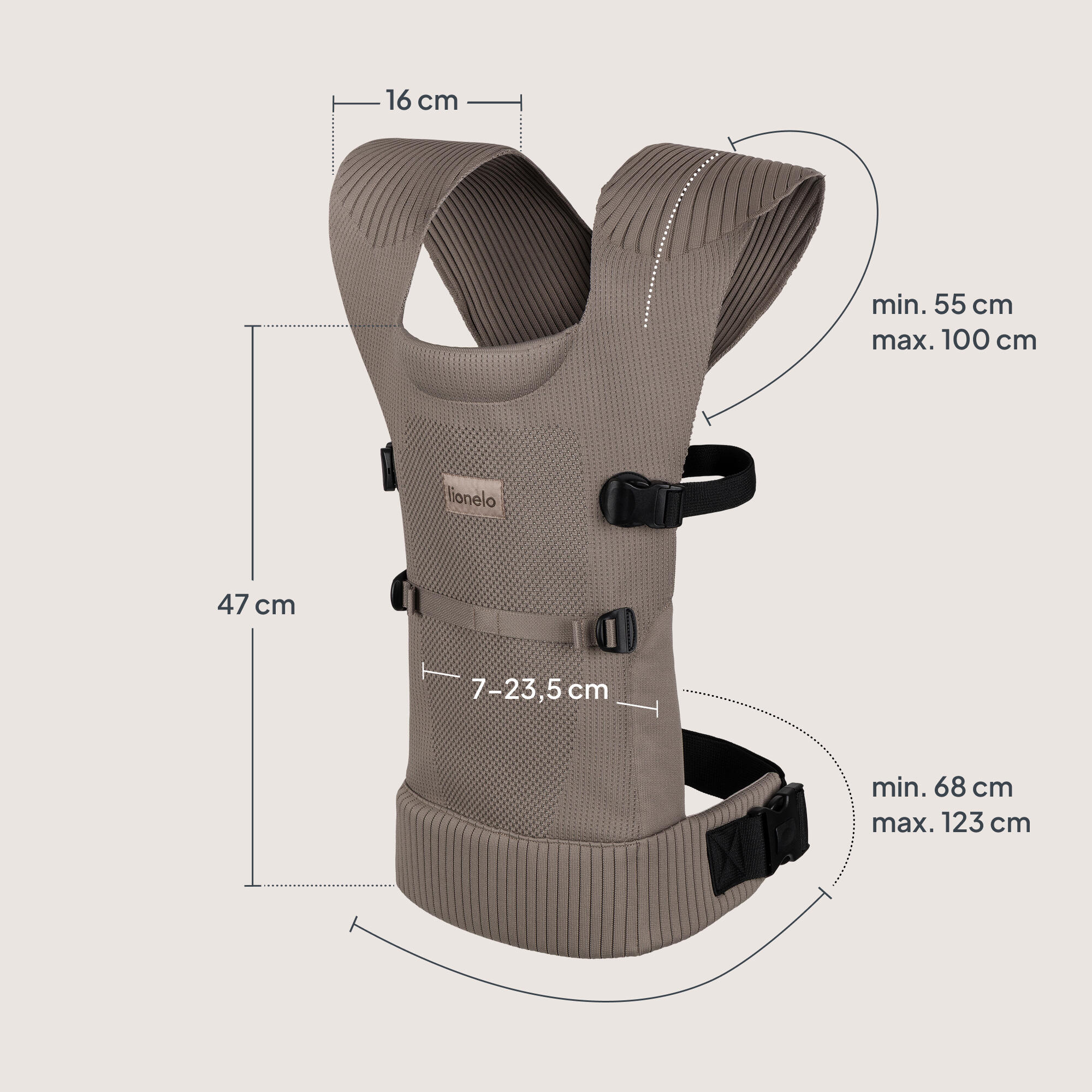 Porta-bebés ergonómico Lionelo Mabel, respirável, 2 posições, 4 meses+ 7/7