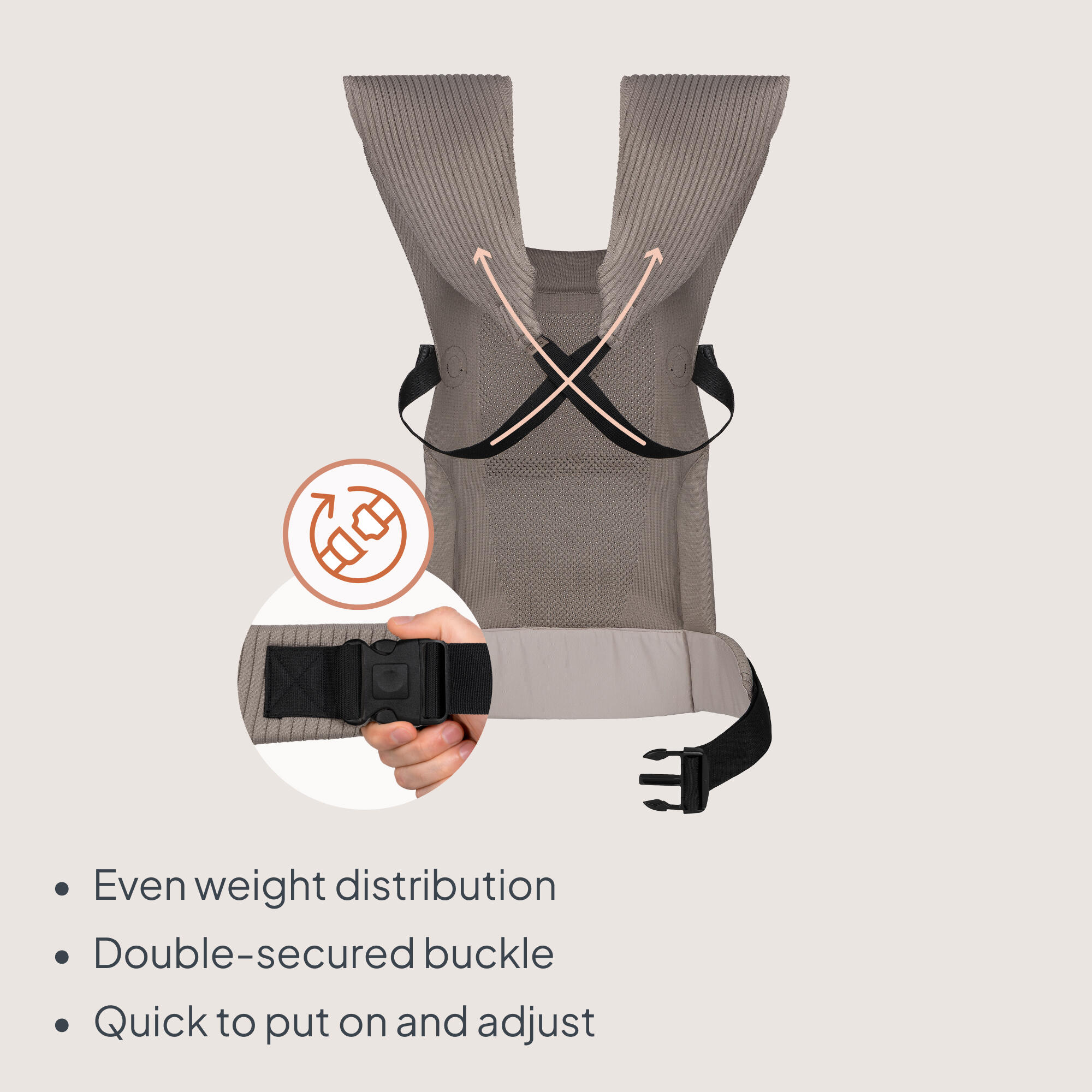 Porta-bebés ergonómico Lionelo Mabel, respirável, 2 posições, 4 meses+ 5/7