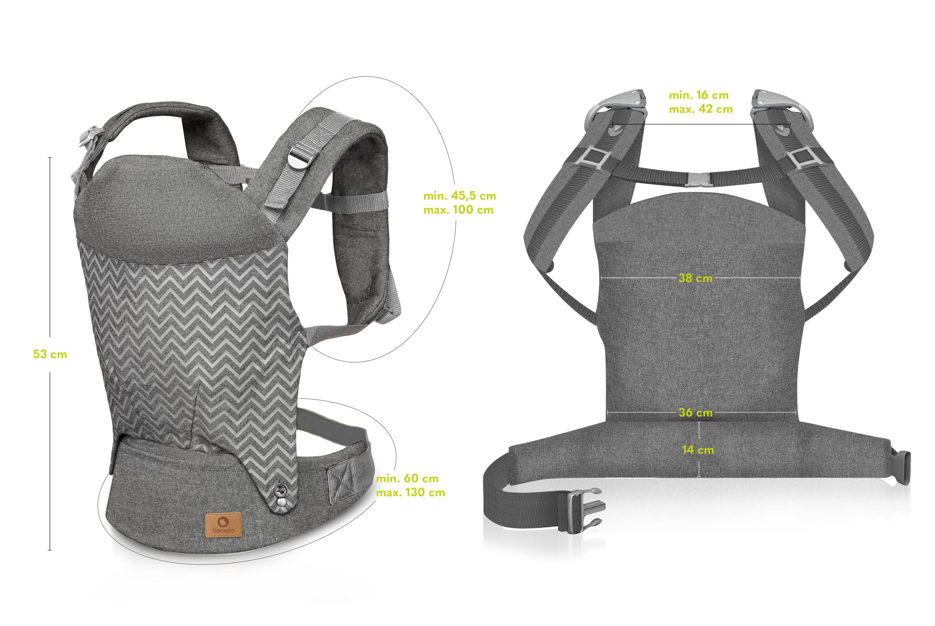 Porta-bebés ergonómico Lionelo Margareet, 3 posições, algodão, IHDI 5/5