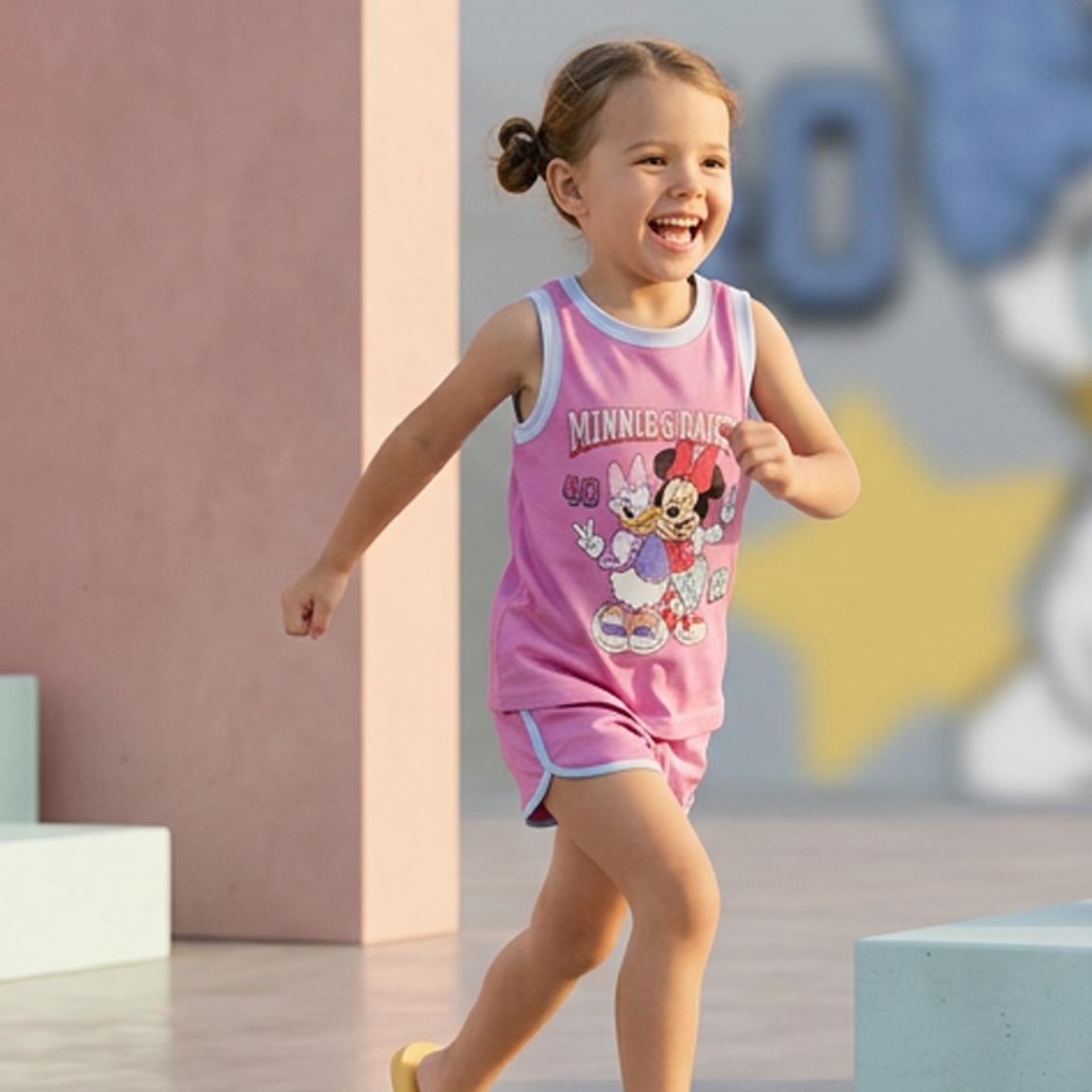 Tuta sportiva senza maniche a due pezzi di Minnie Mouse in poliestere per 7/7
