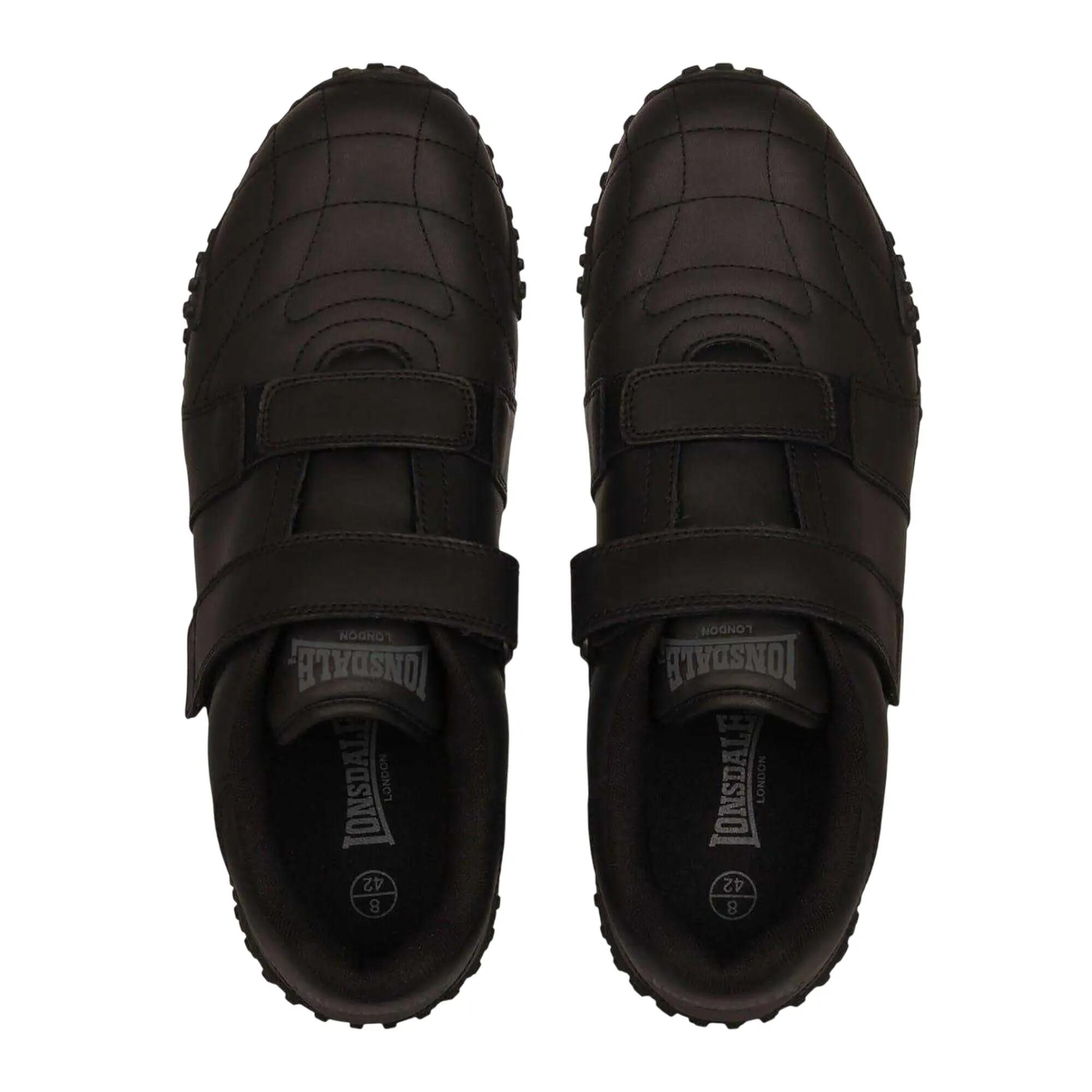 Mens Fulham Leather Trainers (Black) 4/5