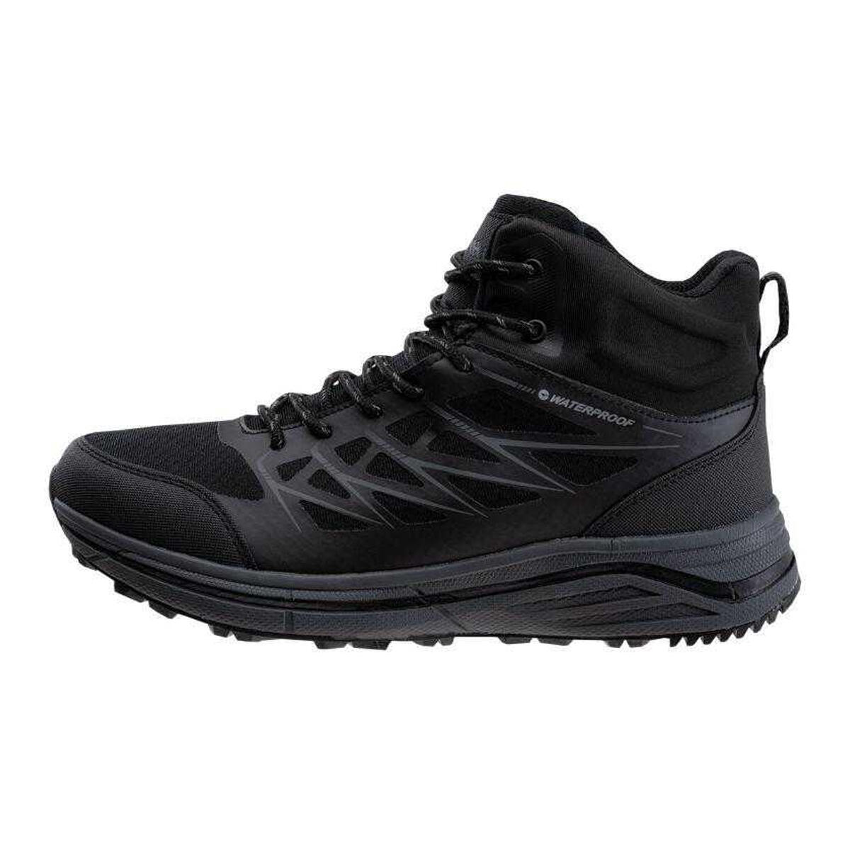 Gewila Waterproof Mid Cut Trekking Calçado de caminhada para homem (Preto) 2/4