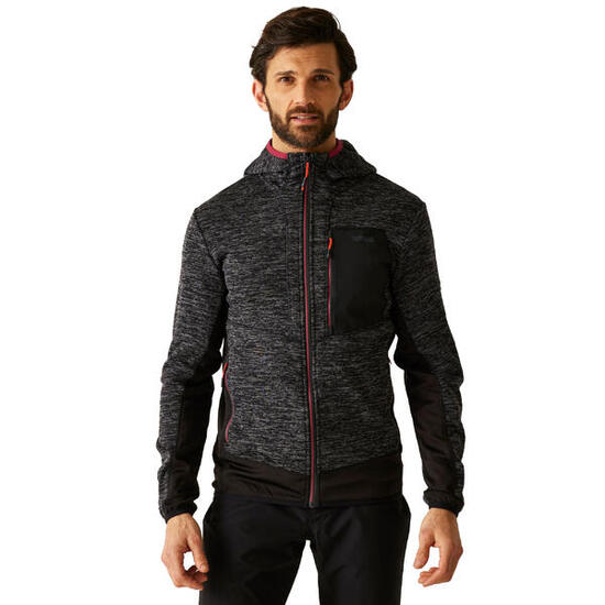 Veste Chiné À Capuche ALVEN Homme (Noir Chiné / Noir)