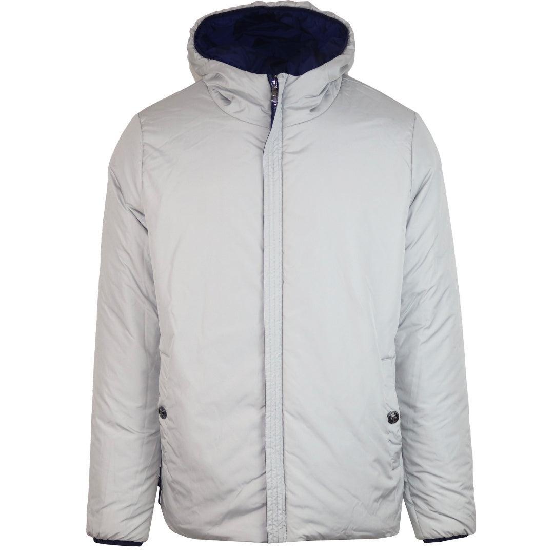 Unisex Adult Patch Reversible Padded Jacket (Blue/White) 3/4