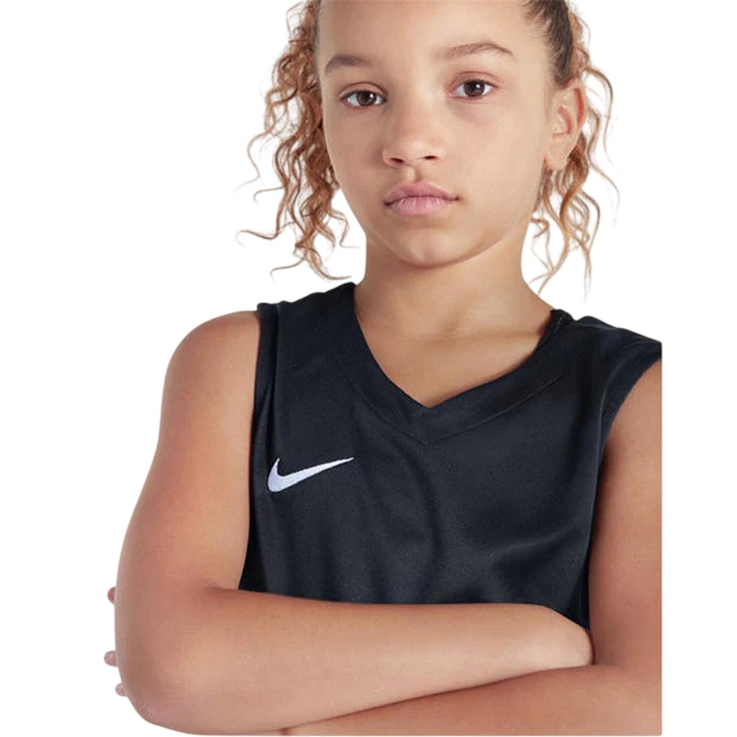 Maglia Da Pallacanestro Scollo A V Senza Maniche Bambini Nike Nero Bianco 3/3