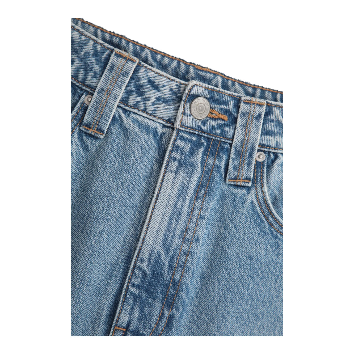Womens/Ladies Denim Midi Skirt (Blue) 3/4