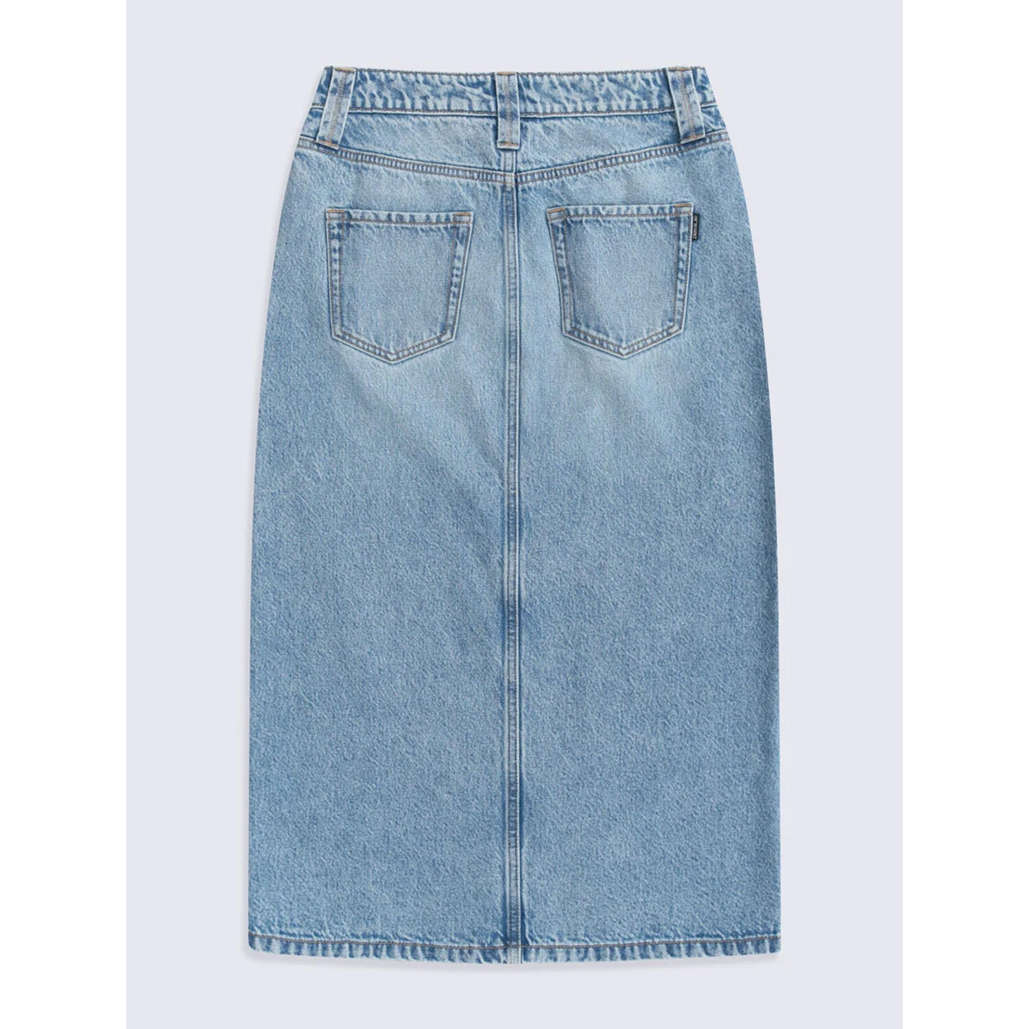 Womens/Ladies Denim Midi Skirt (Blue) 2/4