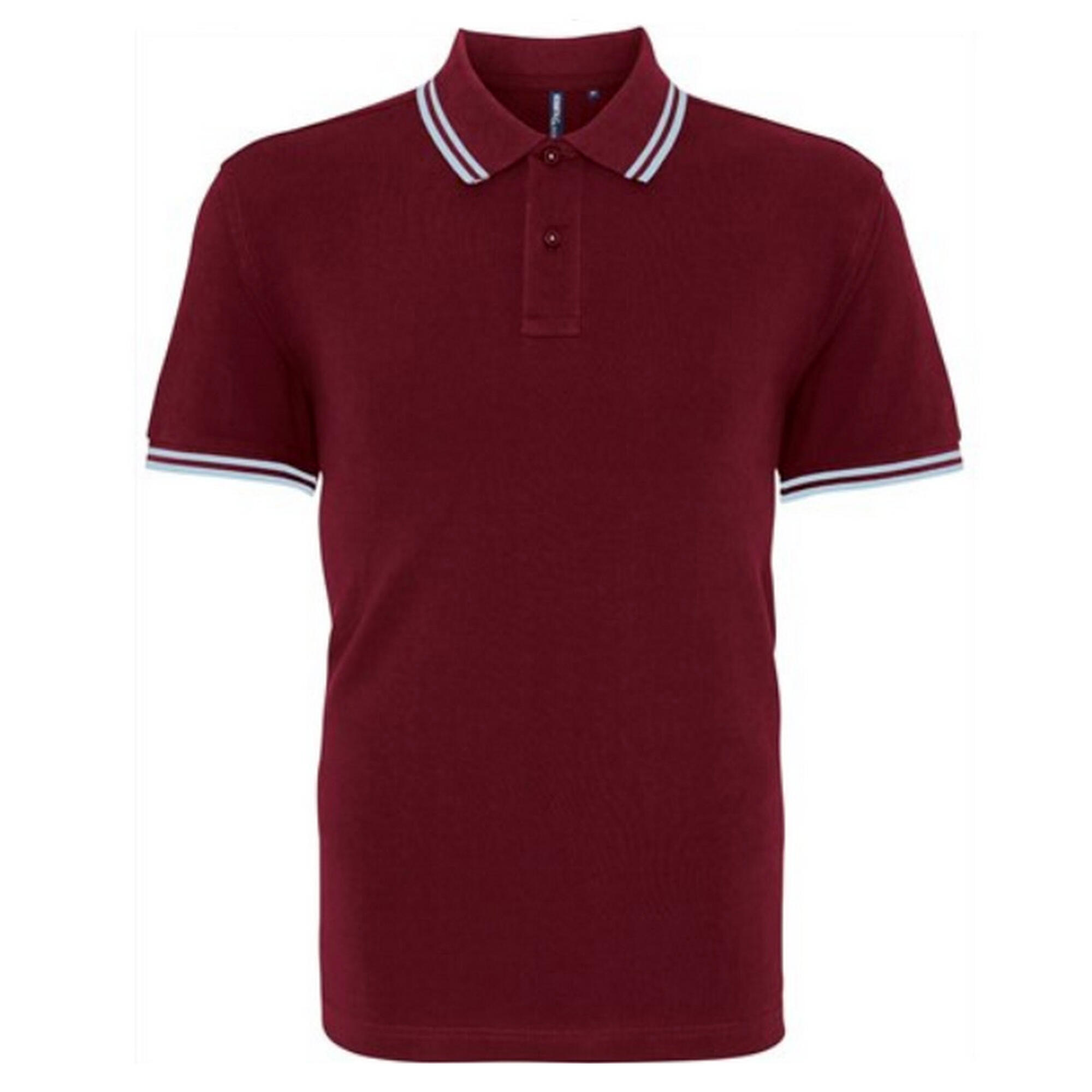 PoloShirt, kurzärmlig Herren Burgunder/Hellblau 2/2