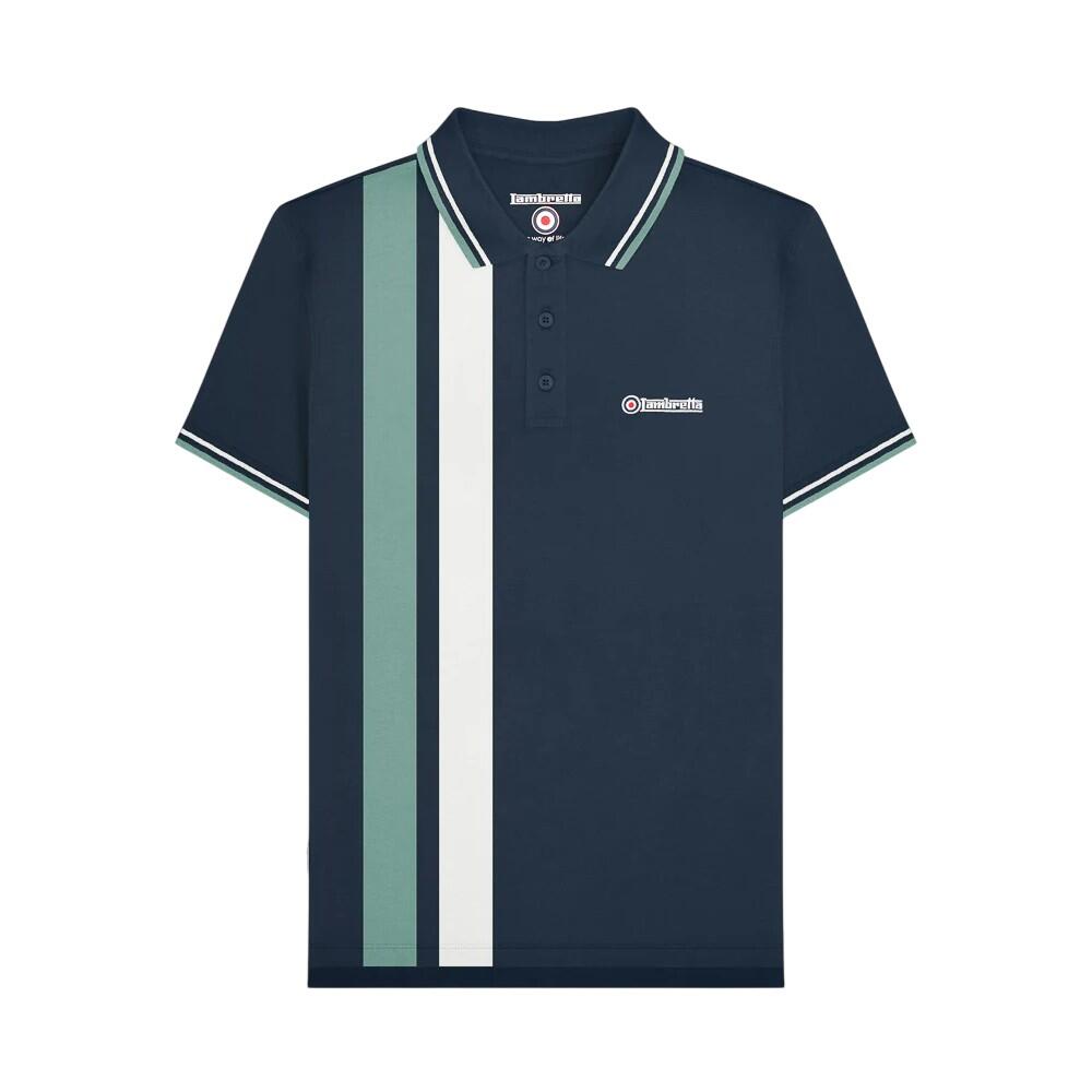 Polo Motif/style Rayure Verticale Homme (Bleu Marine / Bleu Clair) 2/3