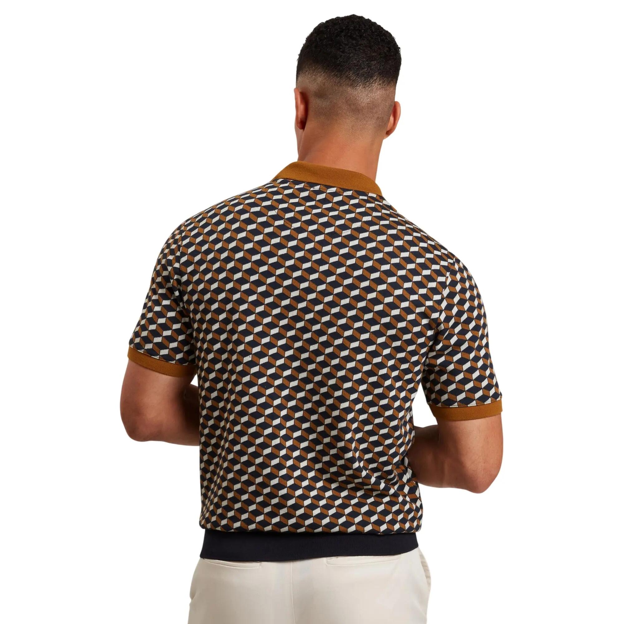 Poloshirt für , Mit Kragen, Jacquard Herren Braun/Hellbraun 3/5