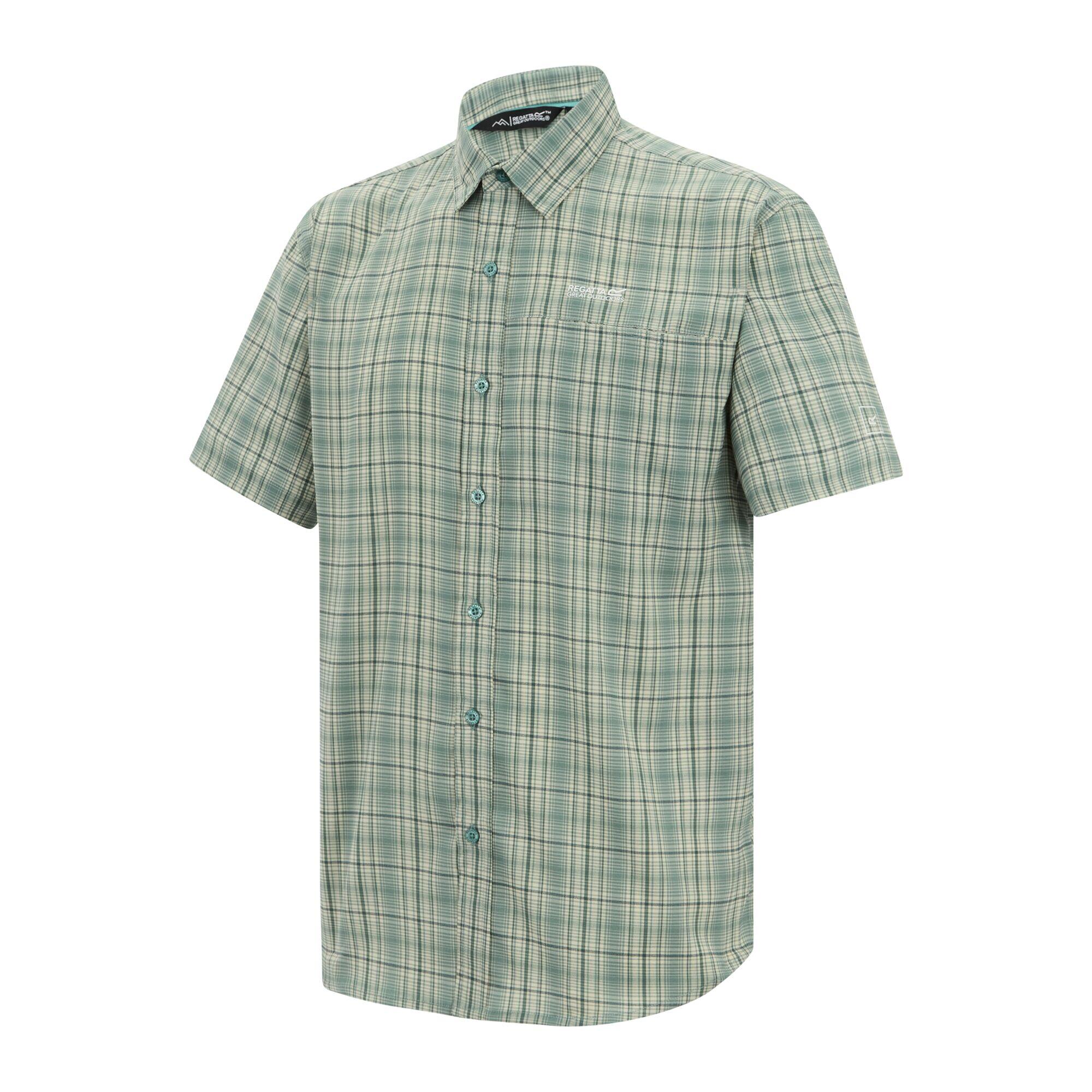 Chemise Manches Courtes Motif/style À Carreaux BEGARNO Homme (Turquoise À 4/5