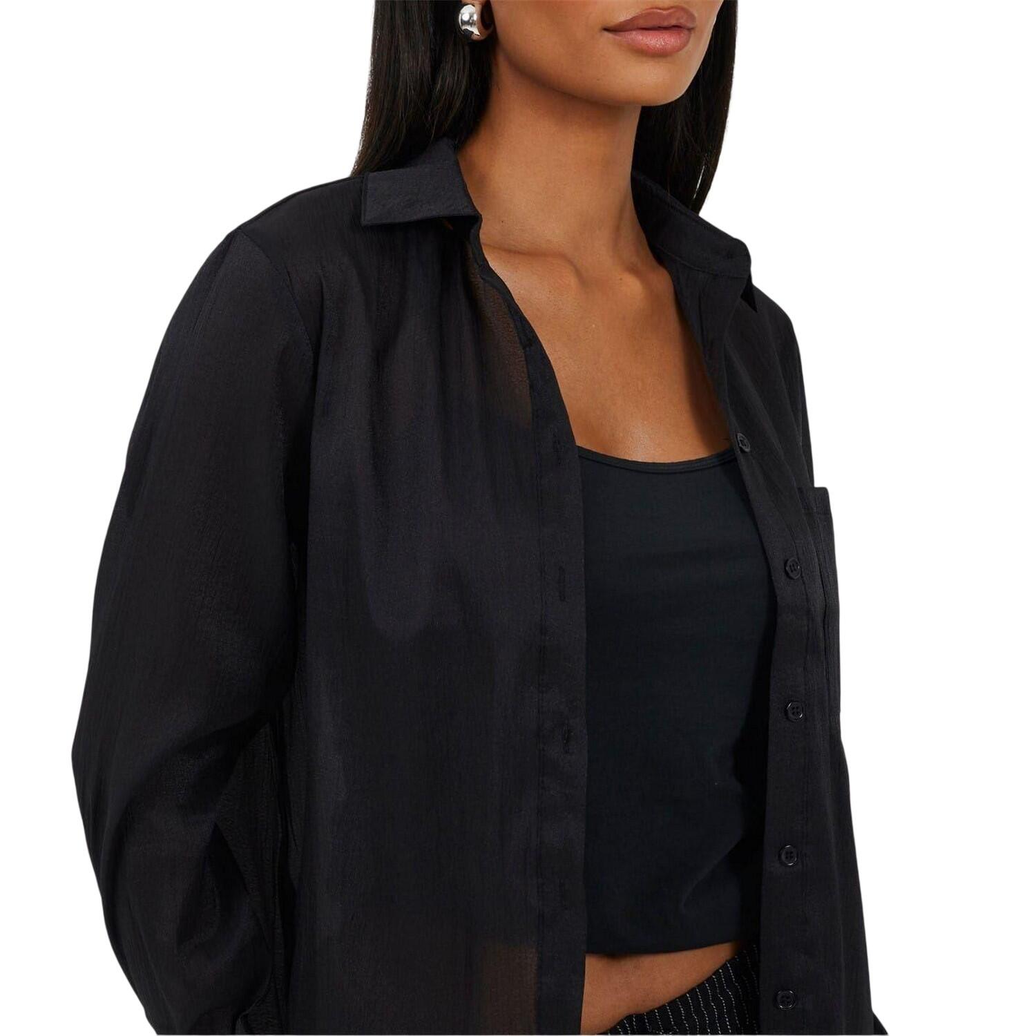 Camicia Collare Manica Lunga Donna Brave Soul Nero 4/5