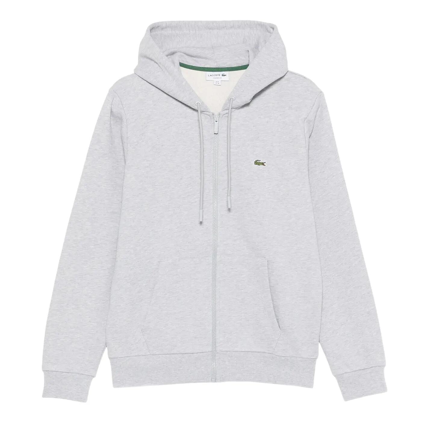 Felpa Con Cappuccio Vestibilità Rilassata Logo Manica Lunga Uomo Lacoste Grigio 2/5