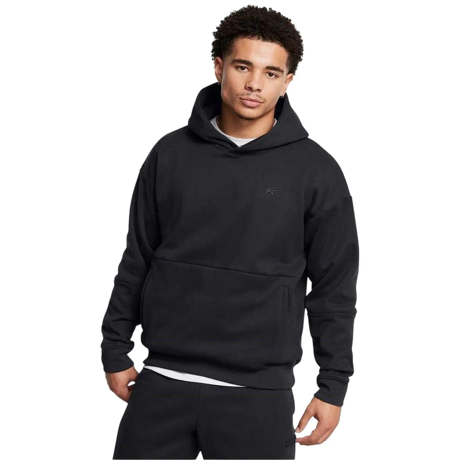 Felpa Con Cappuccio Uomo Under Armour Curry DNA Triplo Nero 4/4