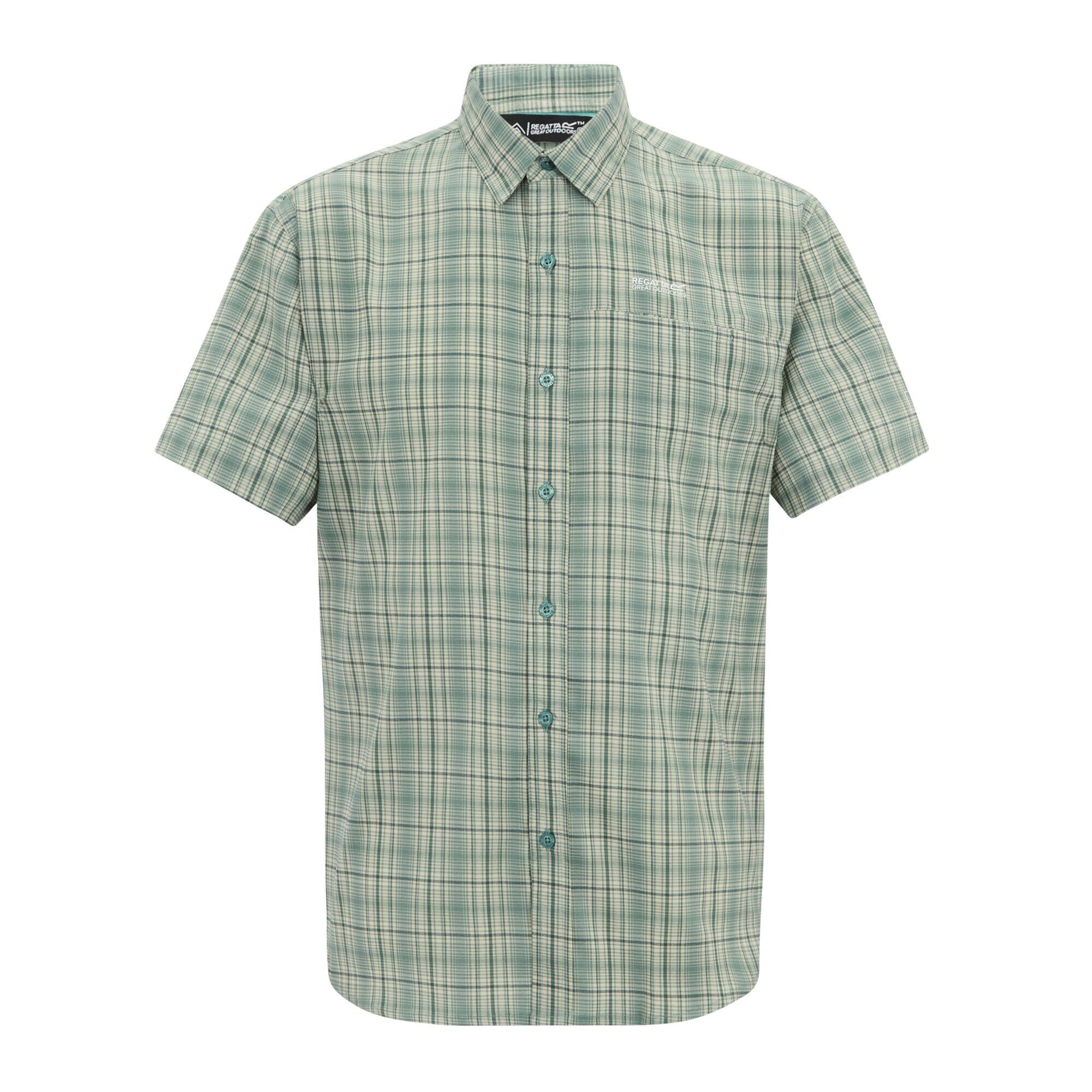 Chemise Manches Courtes Motif/style À Carreaux BEGARNO Homme (Turquoise À 2/5