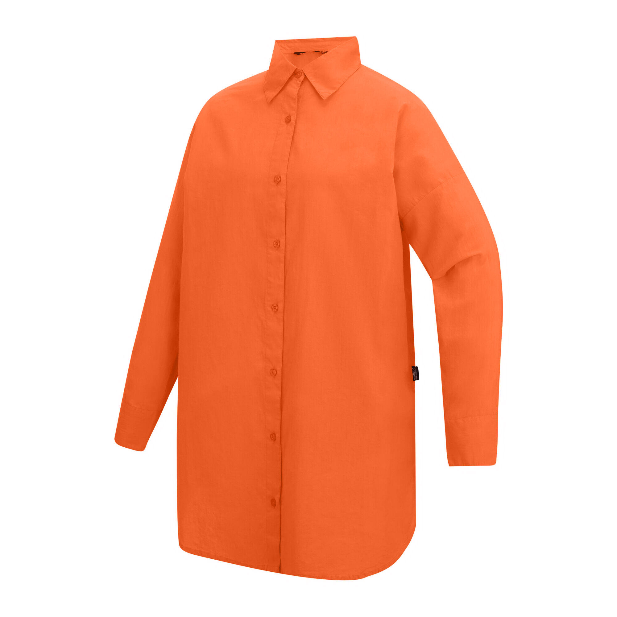 Camisa para Praia Liso Prena Cover Up Mulher (Tangerina Tango) 4/5