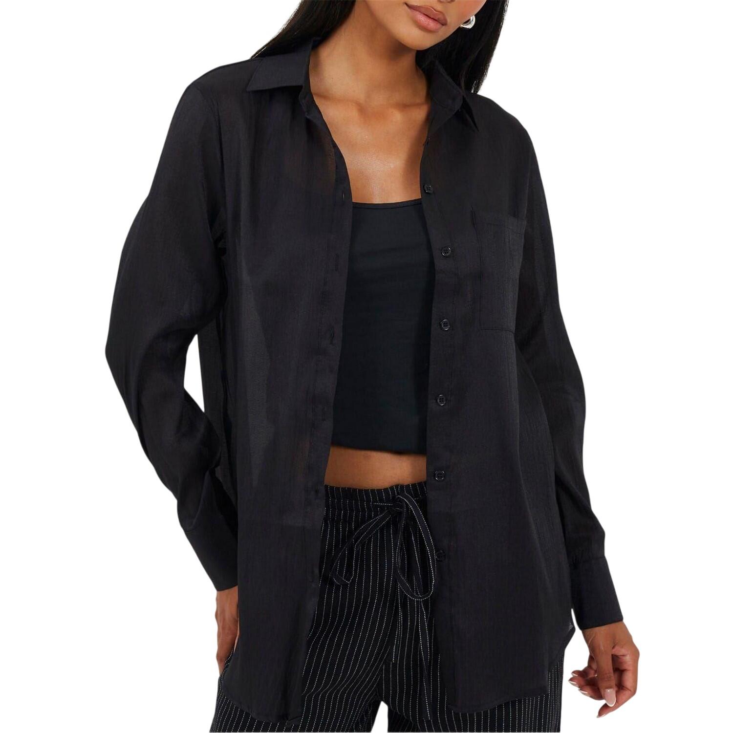 Camicia Collare Manica Lunga Donna Brave Soul Nero 2/5
