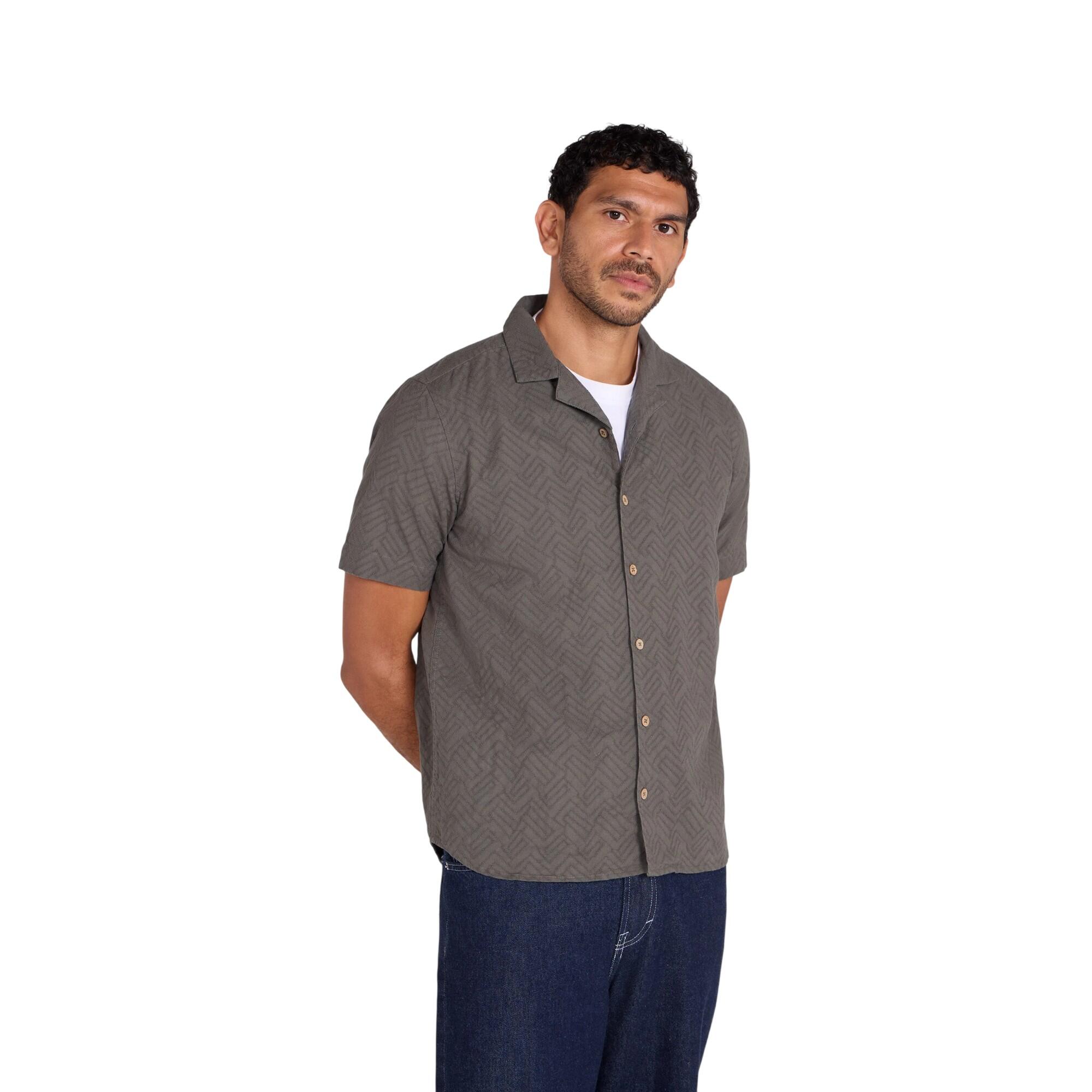 Mens Fiji Textured Shirt (Green) 2/4