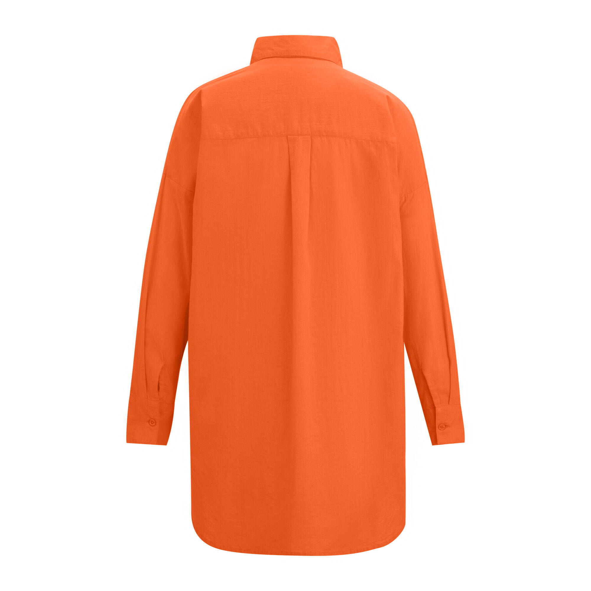 Camisa para Praia Liso Prena Cover Up Mulher (Tangerina Tango) 3/5