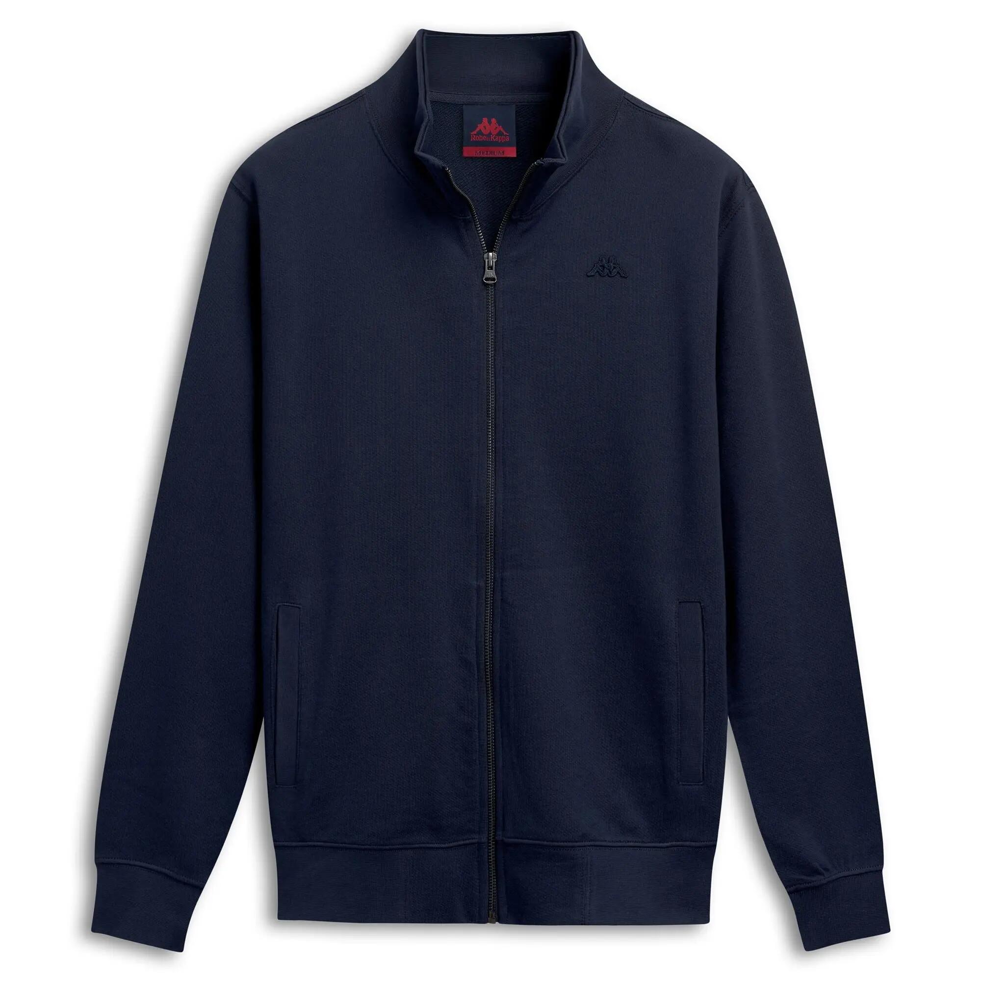 Felpa con zip da uomo in cotone blu da lifestyle 2/6