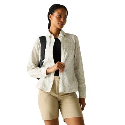 Dames petal antiinsect reisshirt met lange mouwen (nauwelijks wit)