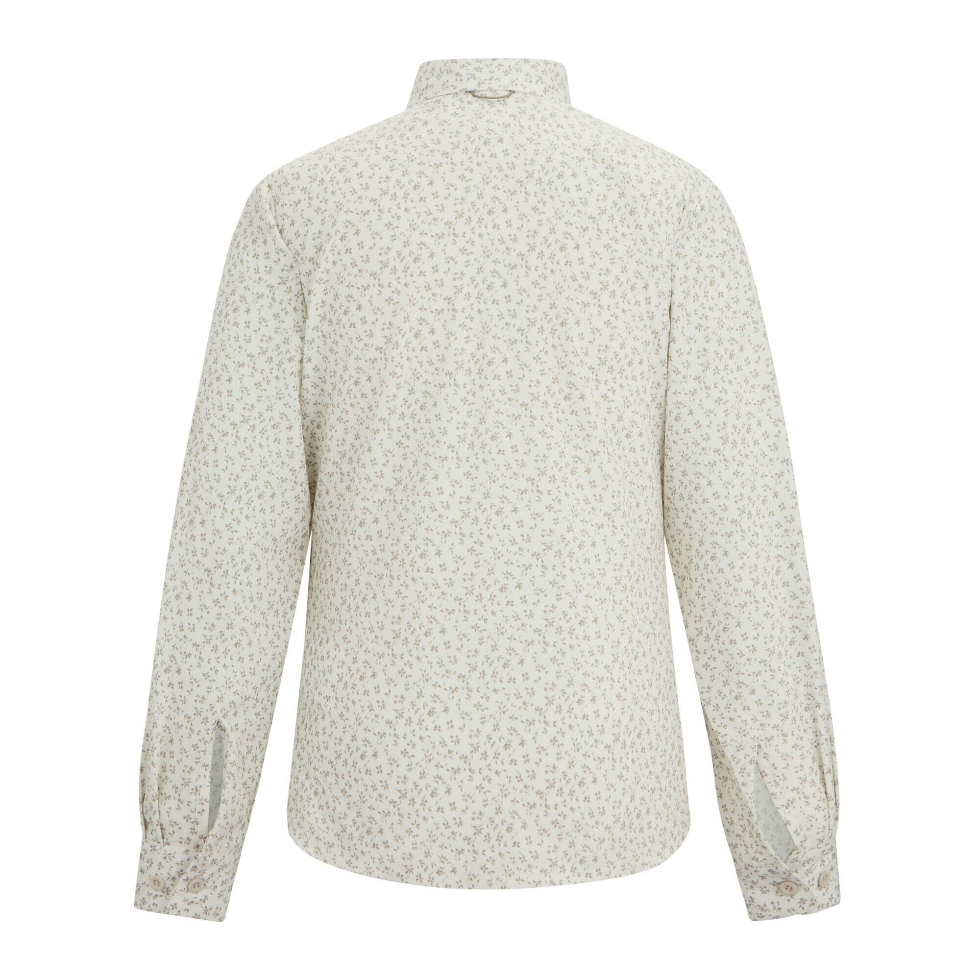 Chemisier De Voyage Manches Longues Motif/style Pétale Femme (Blanc Cassé 3/5